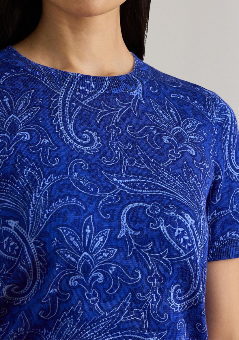 Paisley Short-Sleeve Sweater
