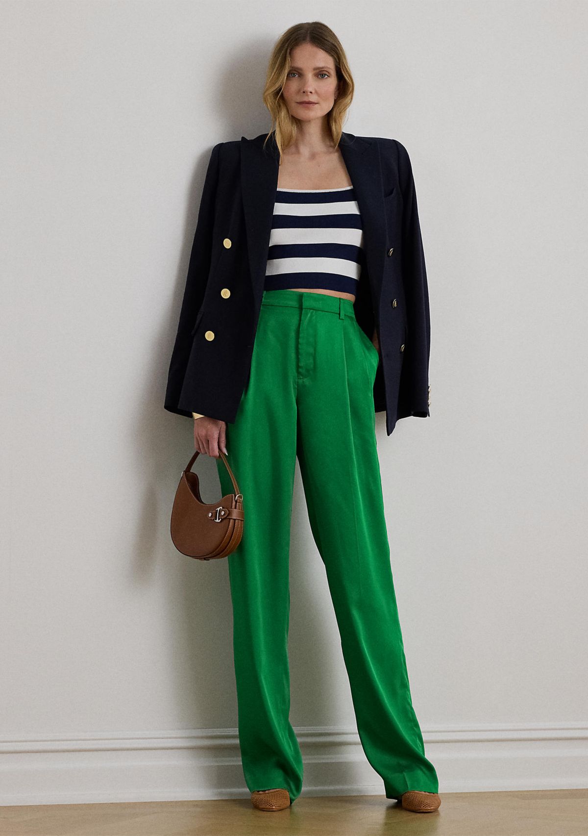 Pleated Twill Tapered Pant