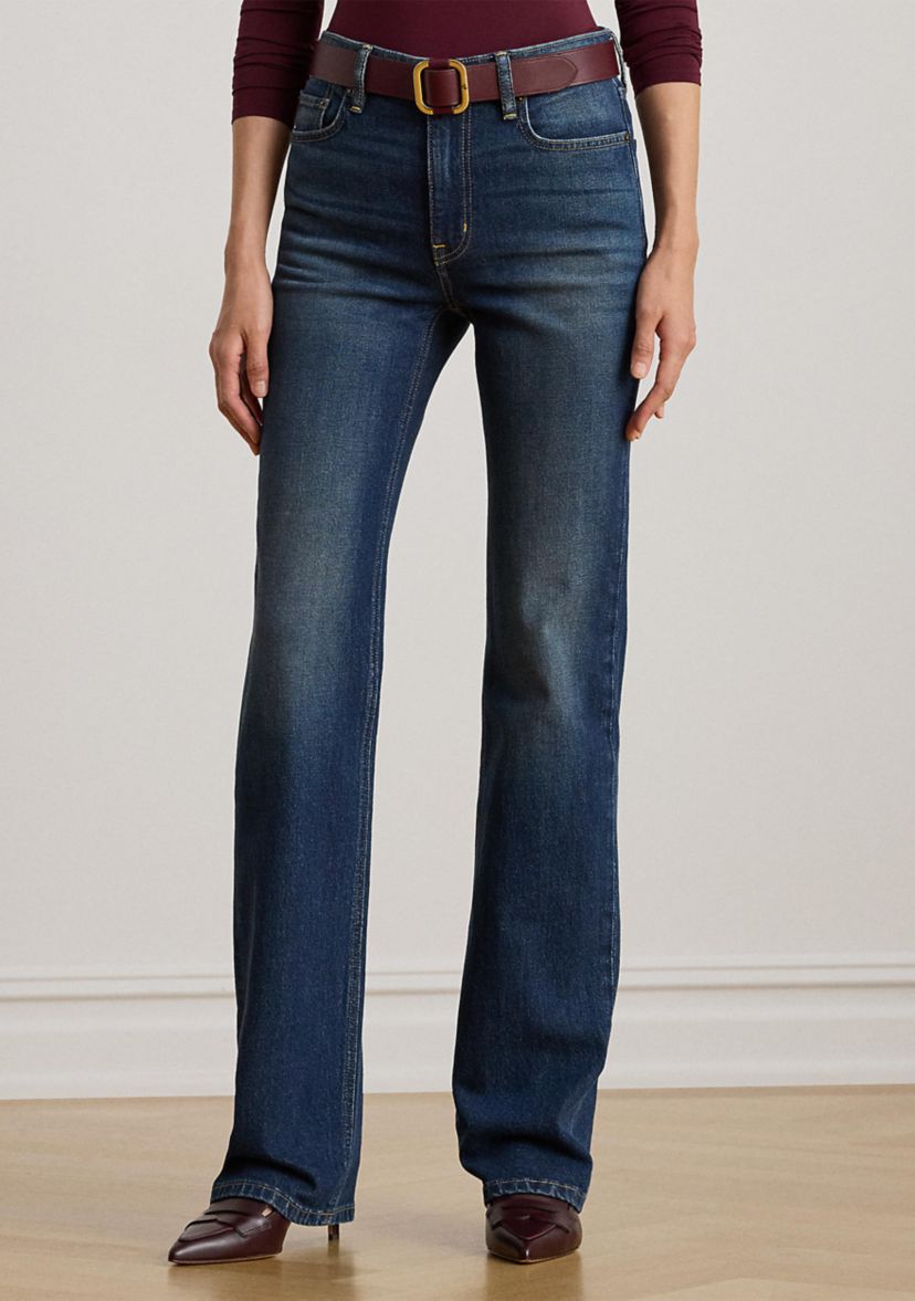 Womens High-Rise Straight Jeans