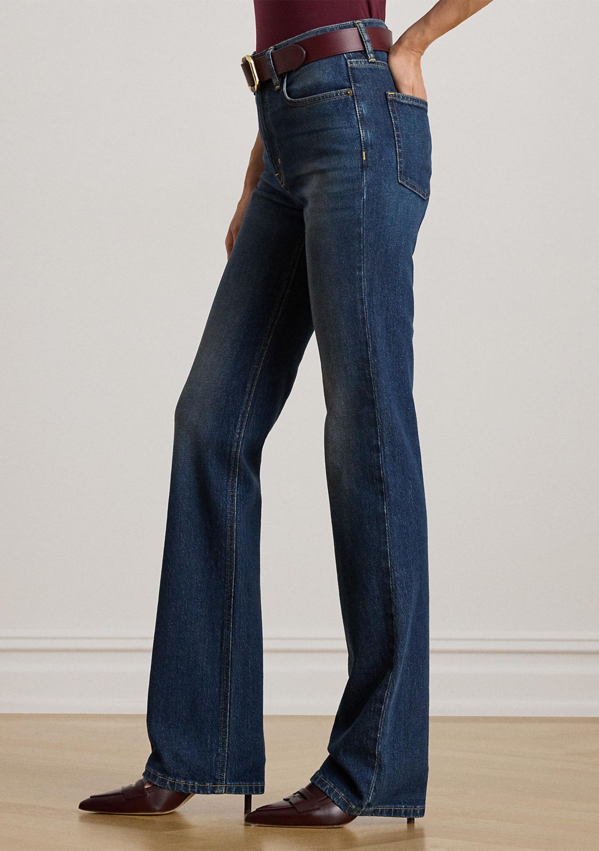 Womens High-Rise Straight Jeans