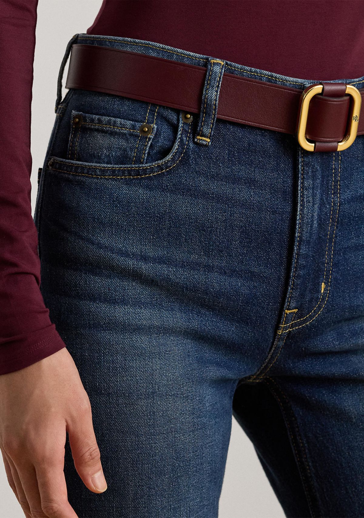 Womens High-Rise Straight Jeans