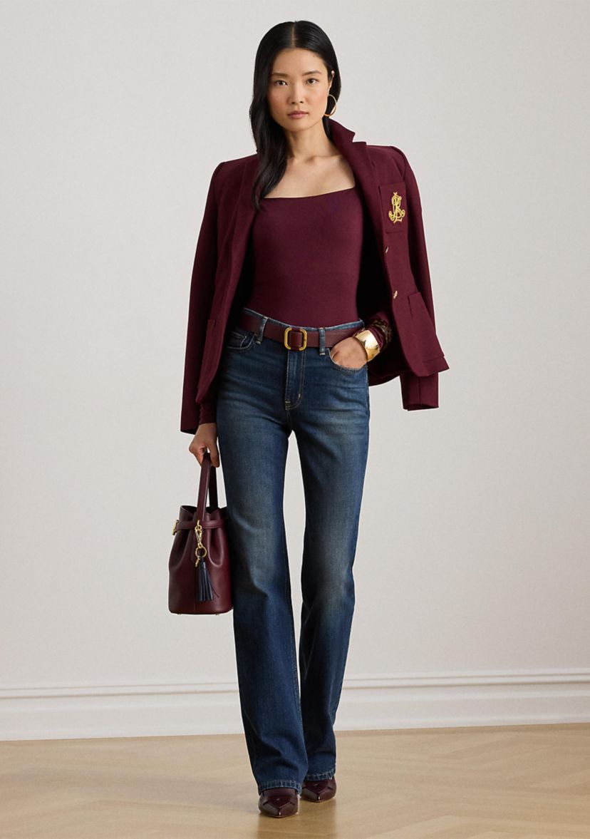 Womens High-Rise Straight Jeans