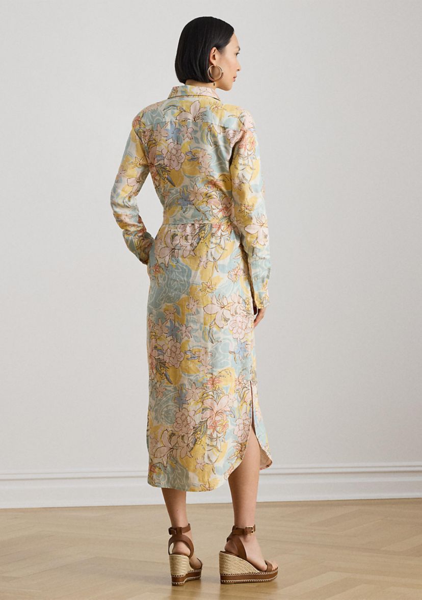 ralph lauren linen dress Lauren Womens Tie-Front Shirtdress Explorer Sand 6 at Amazon Women's Clothing store this is your chance to save big. Graison Floral Linen Voile Day