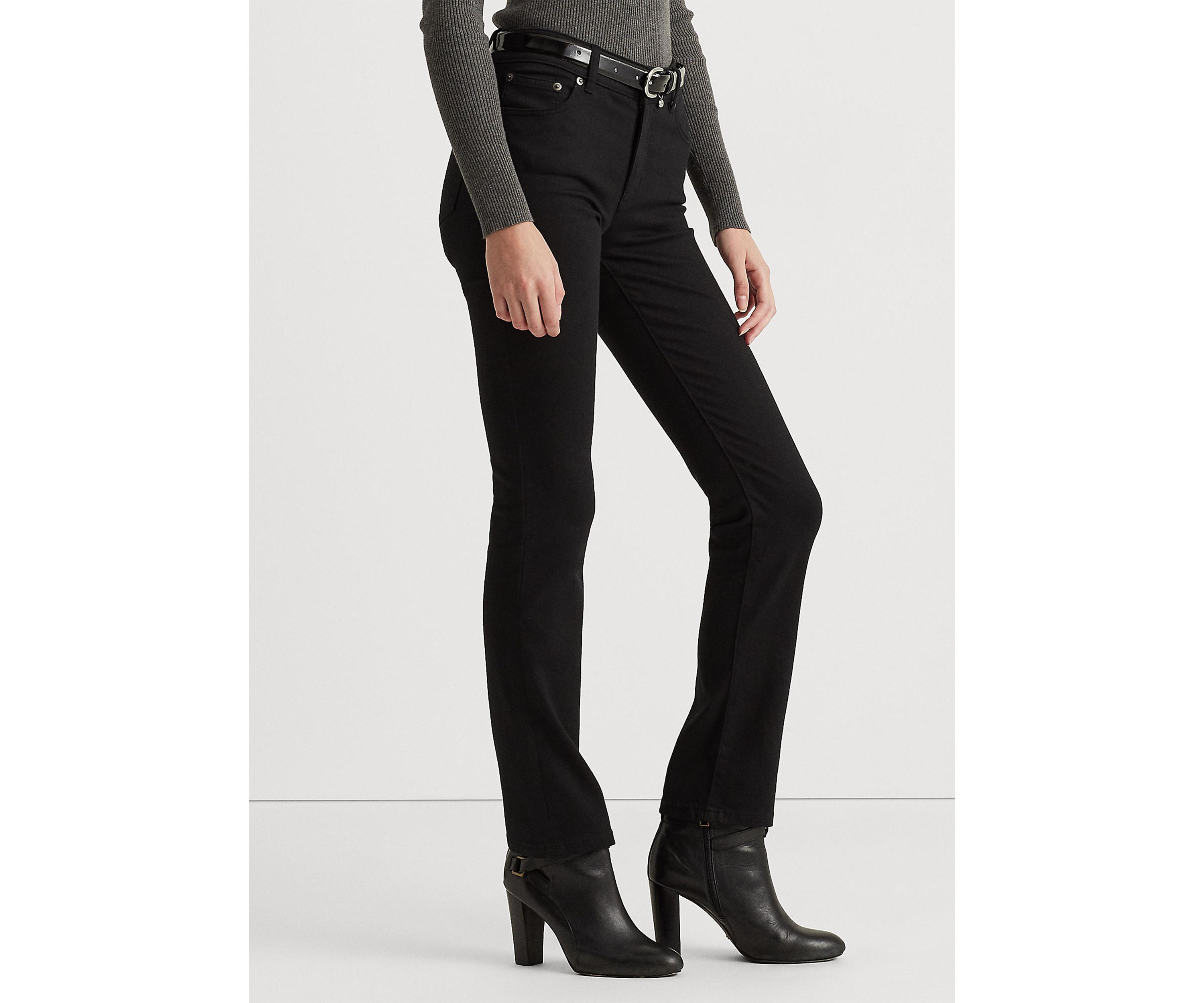Petite Mid Rise Straight Jeans