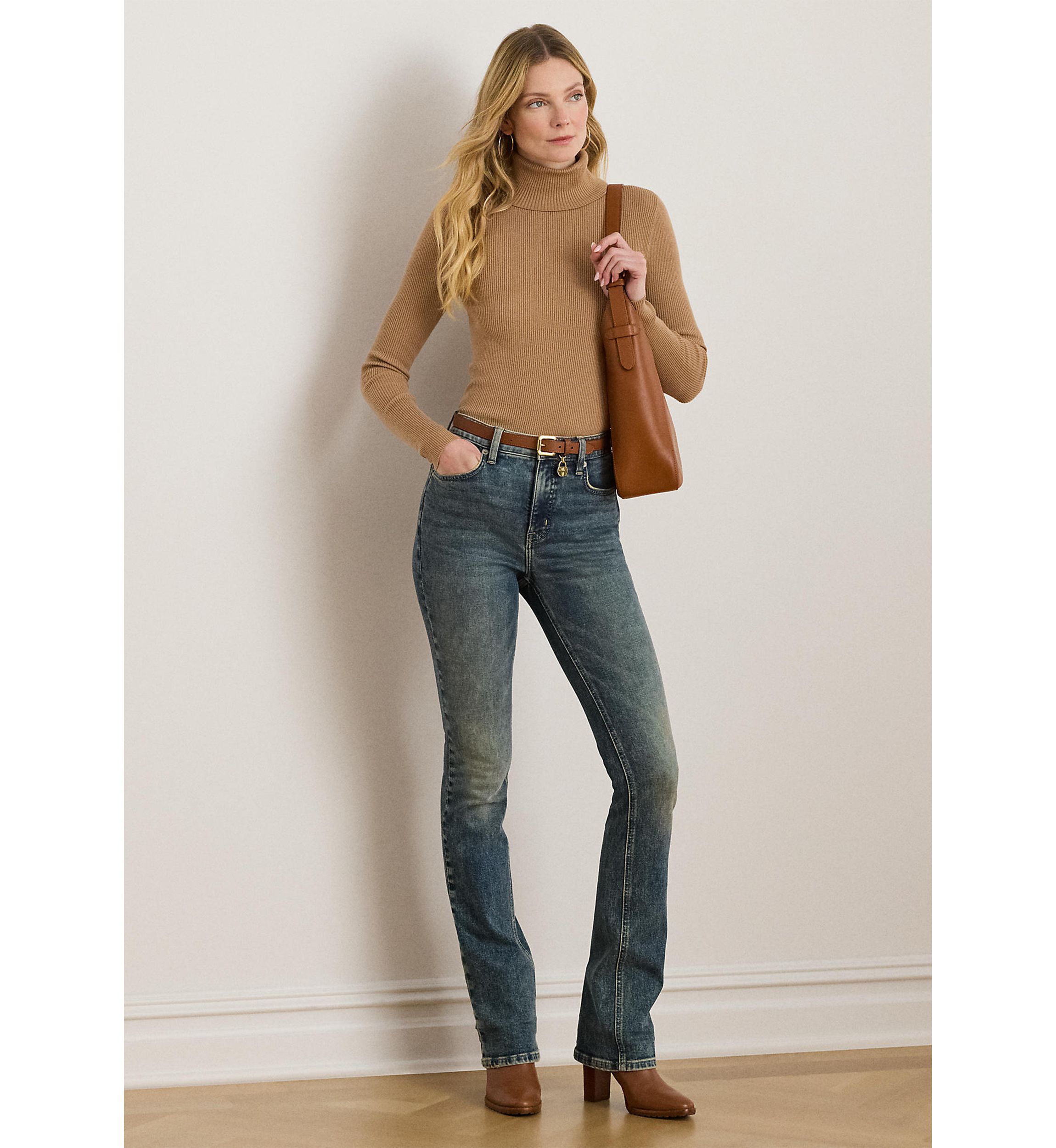 Petite Ribbed Turtleneck Sweater
