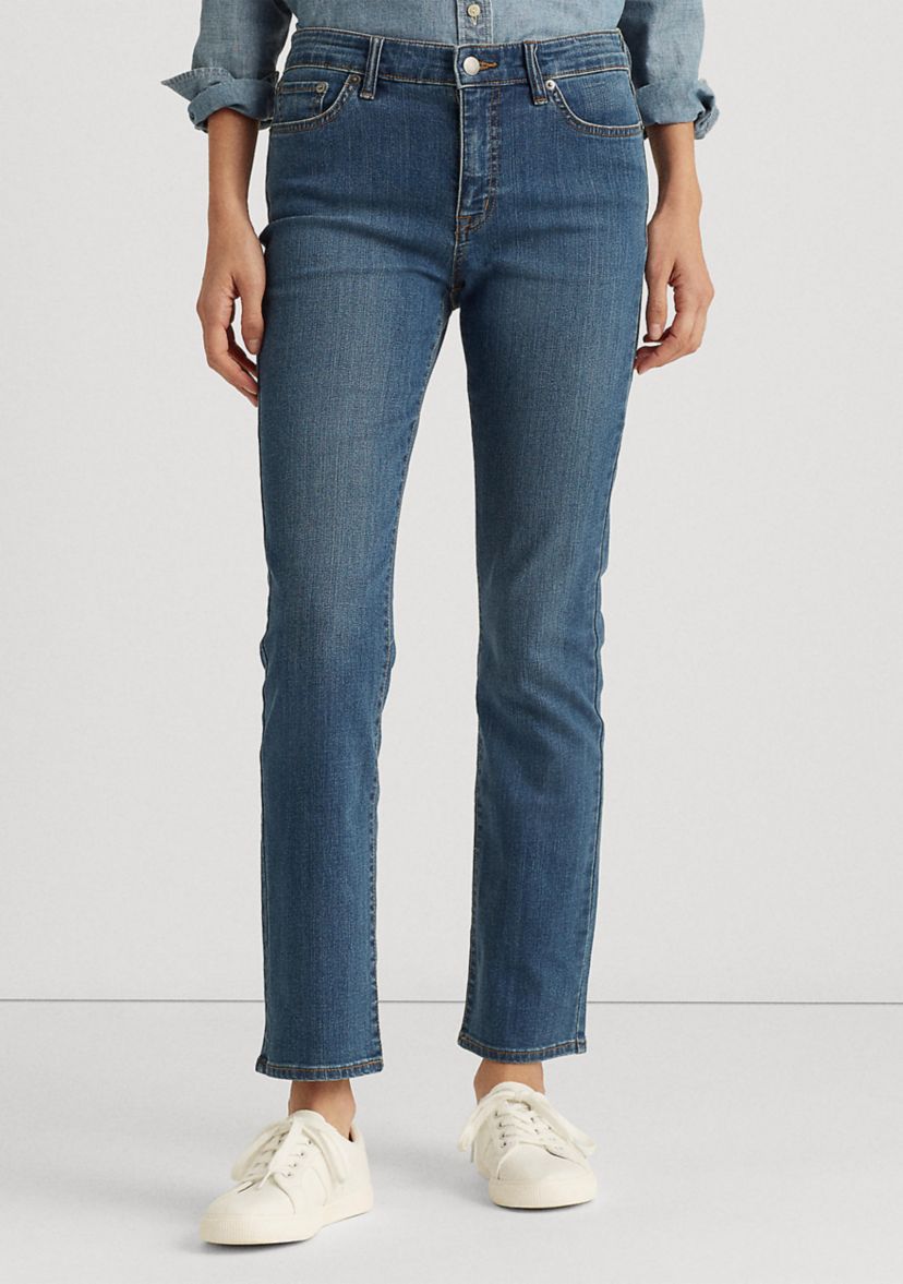 Petite Mid Rise Straight Jeans