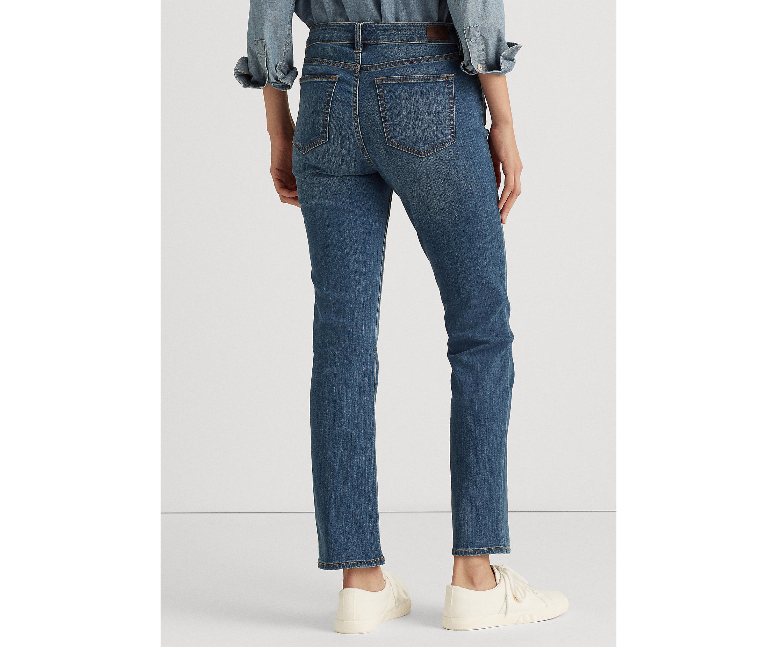 Petite Mid Rise Straight Jeans