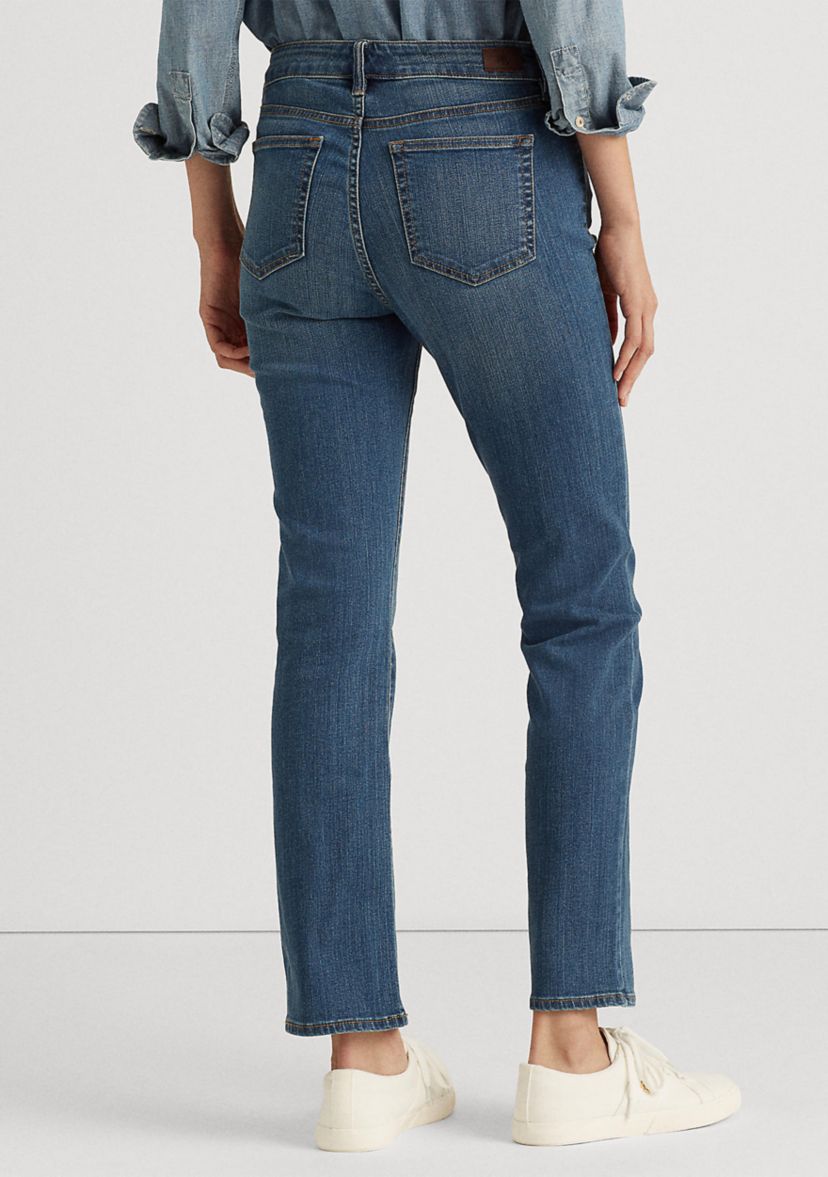 Petite Mid Rise Straight Jeans