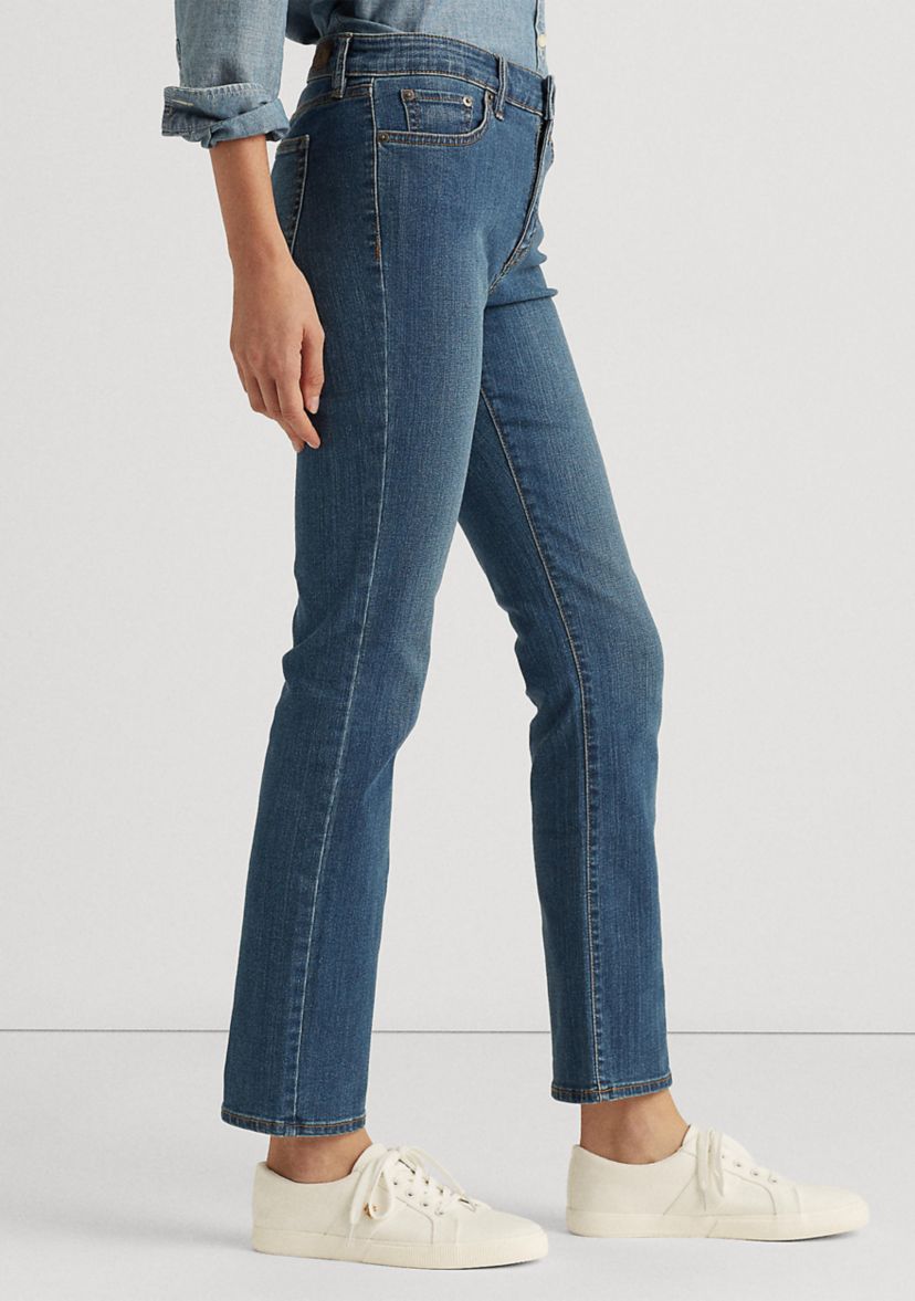 Petite Mid Rise Straight Jeans