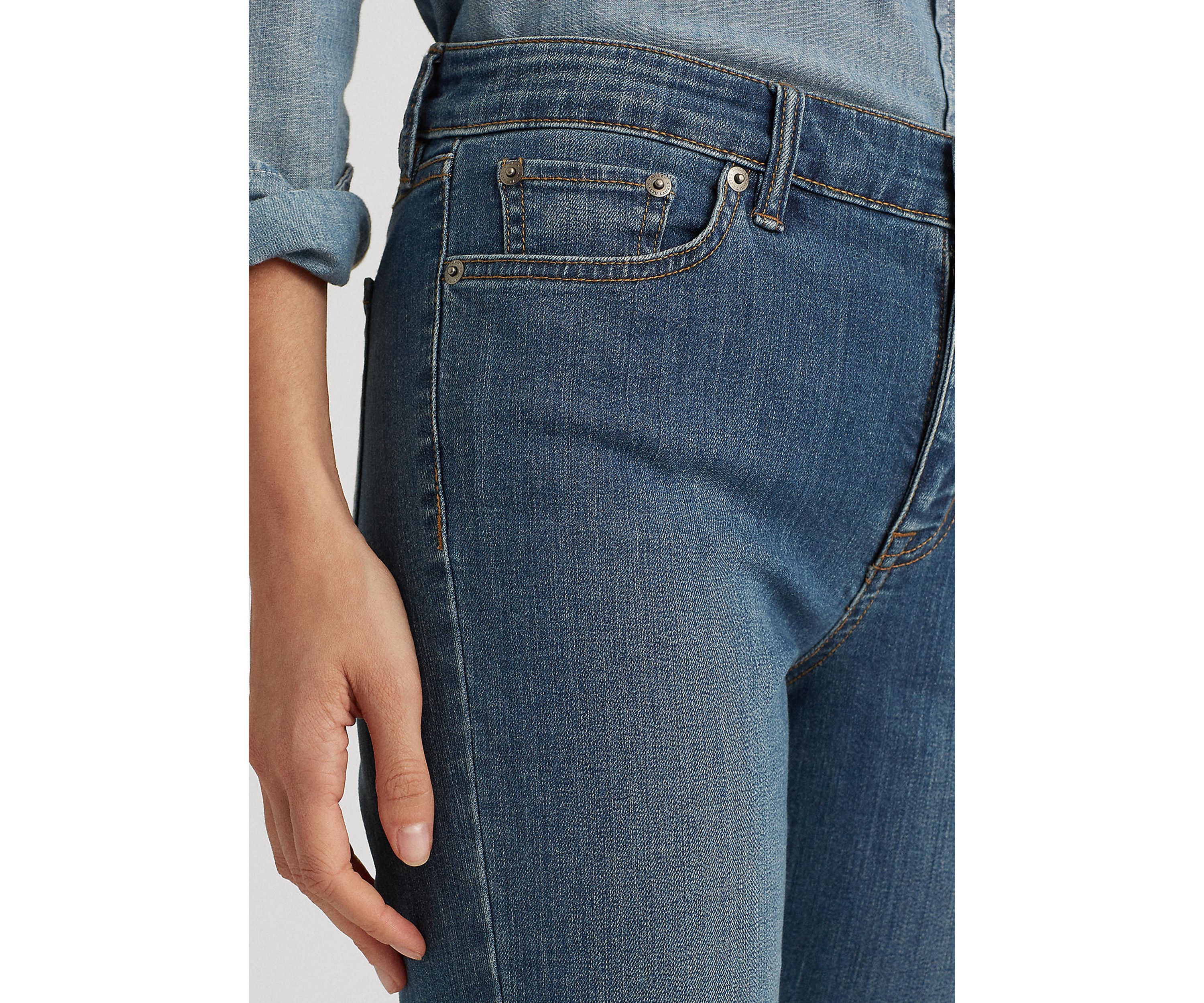 Petite Mid Rise Straight Jeans