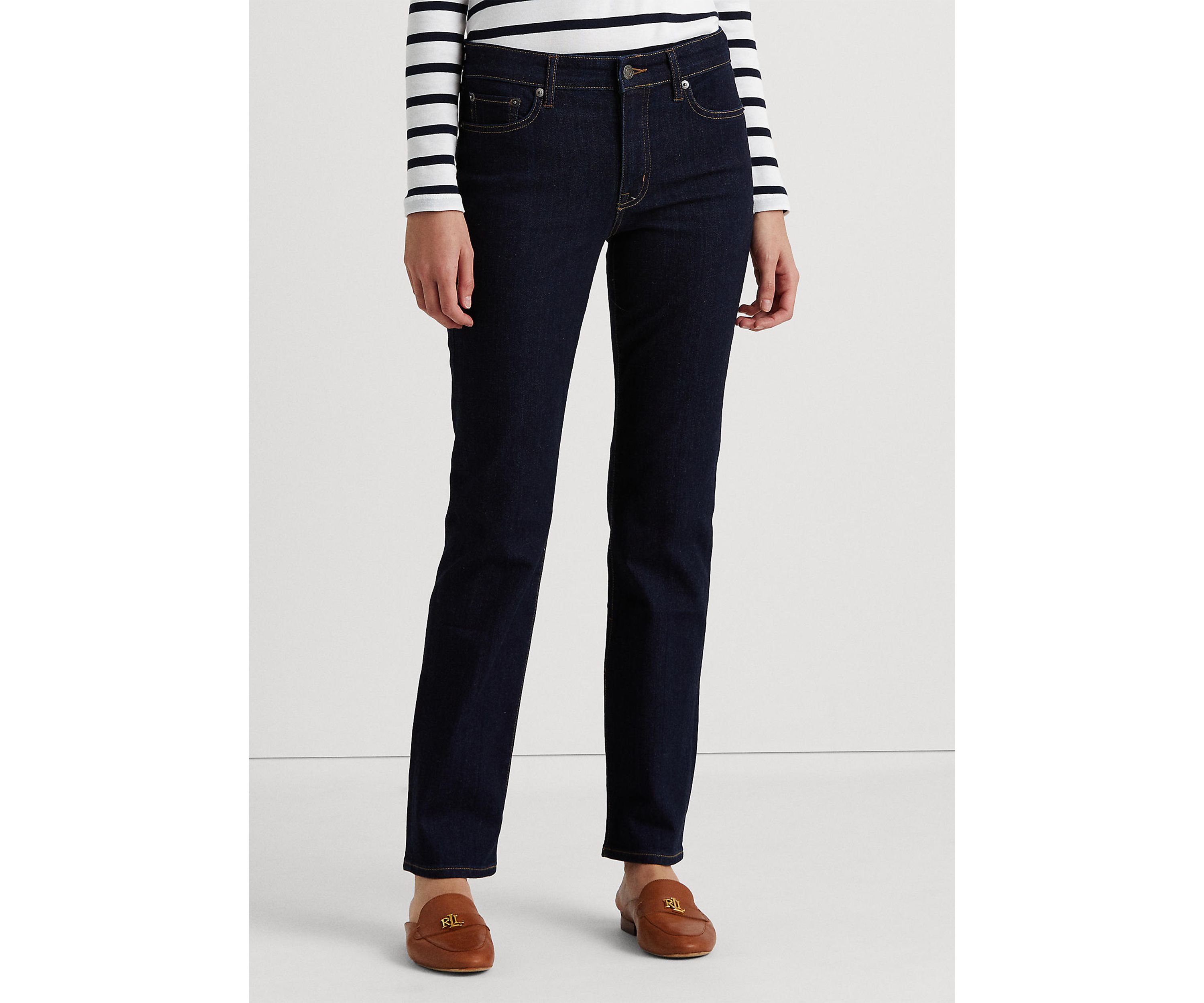 Petite Mid Rise Straight Jeans