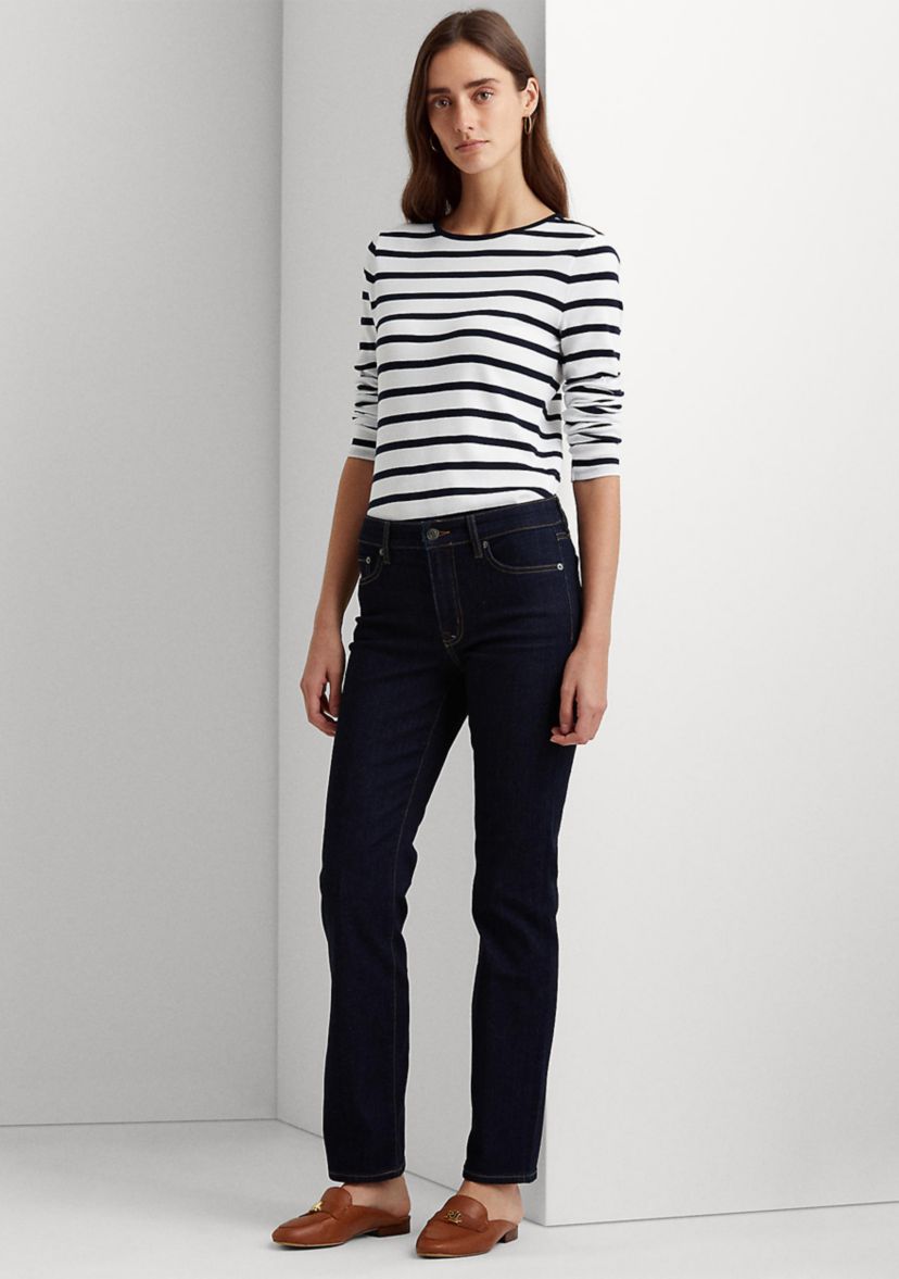 Petite Mid Rise Straight Jeans