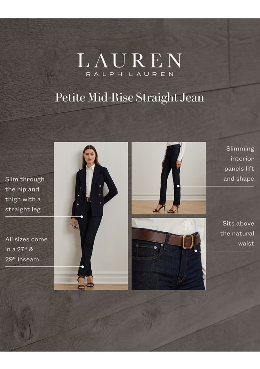 Petite Mid Rise Straight Jeans