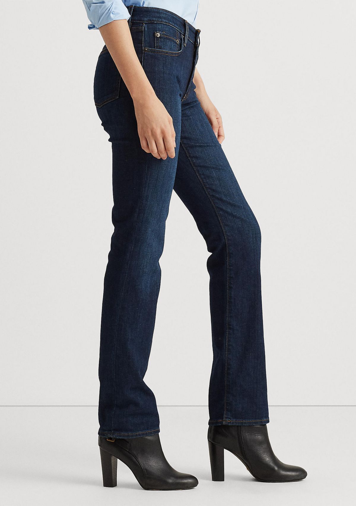 Petite Mid-Rise Straight Jeans
