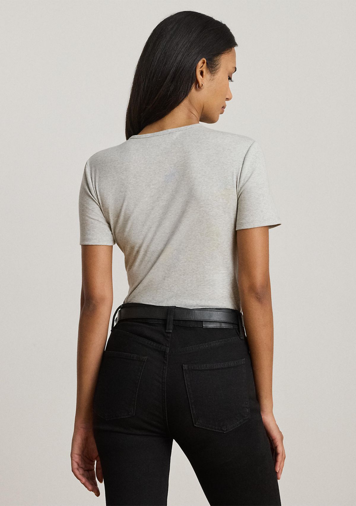 Petite Stretch Cotton Crewneck Tee