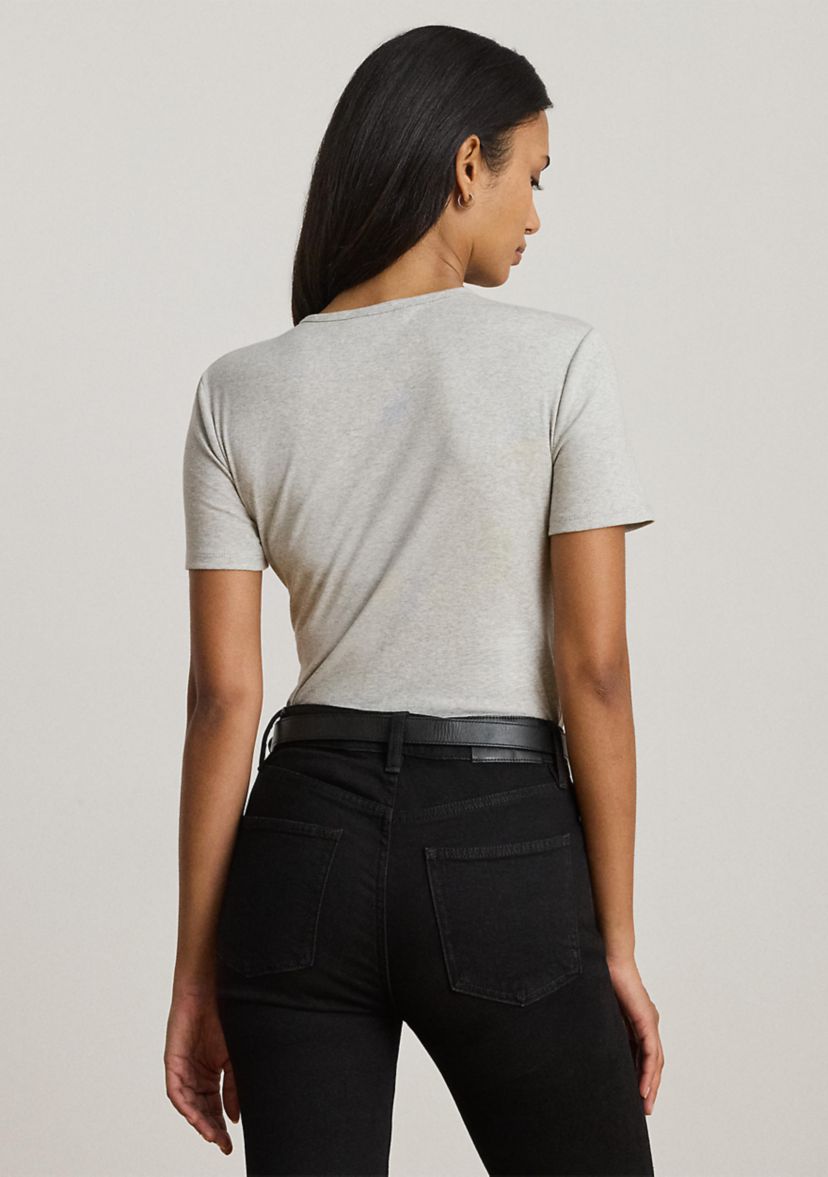 Petite Stretch Cotton Crewneck Tee