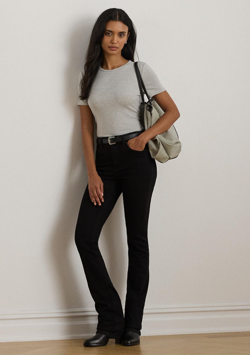 Petite Stretch Cotton Crewneck Tee