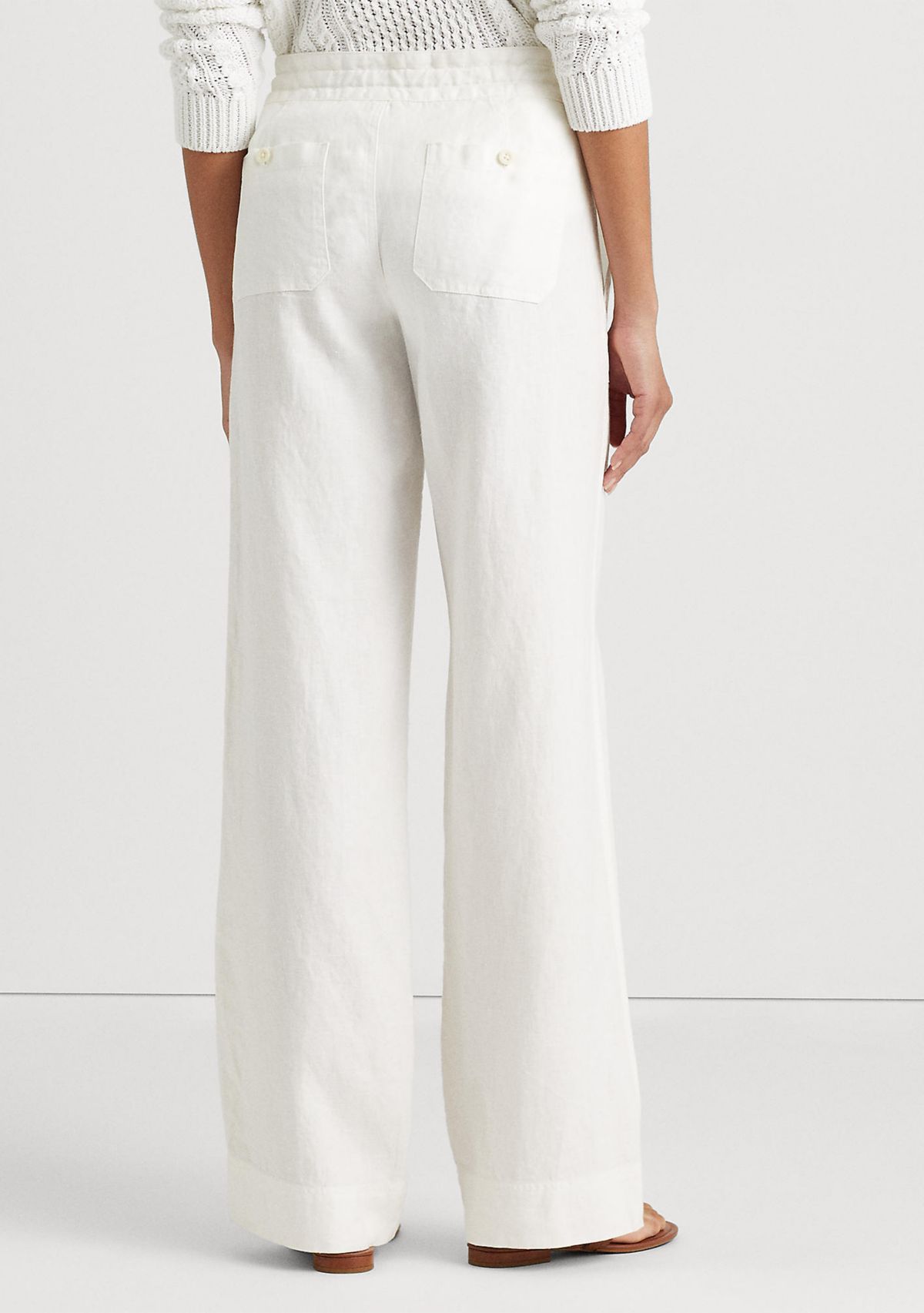 Petite Linen Wide-Leg Pants