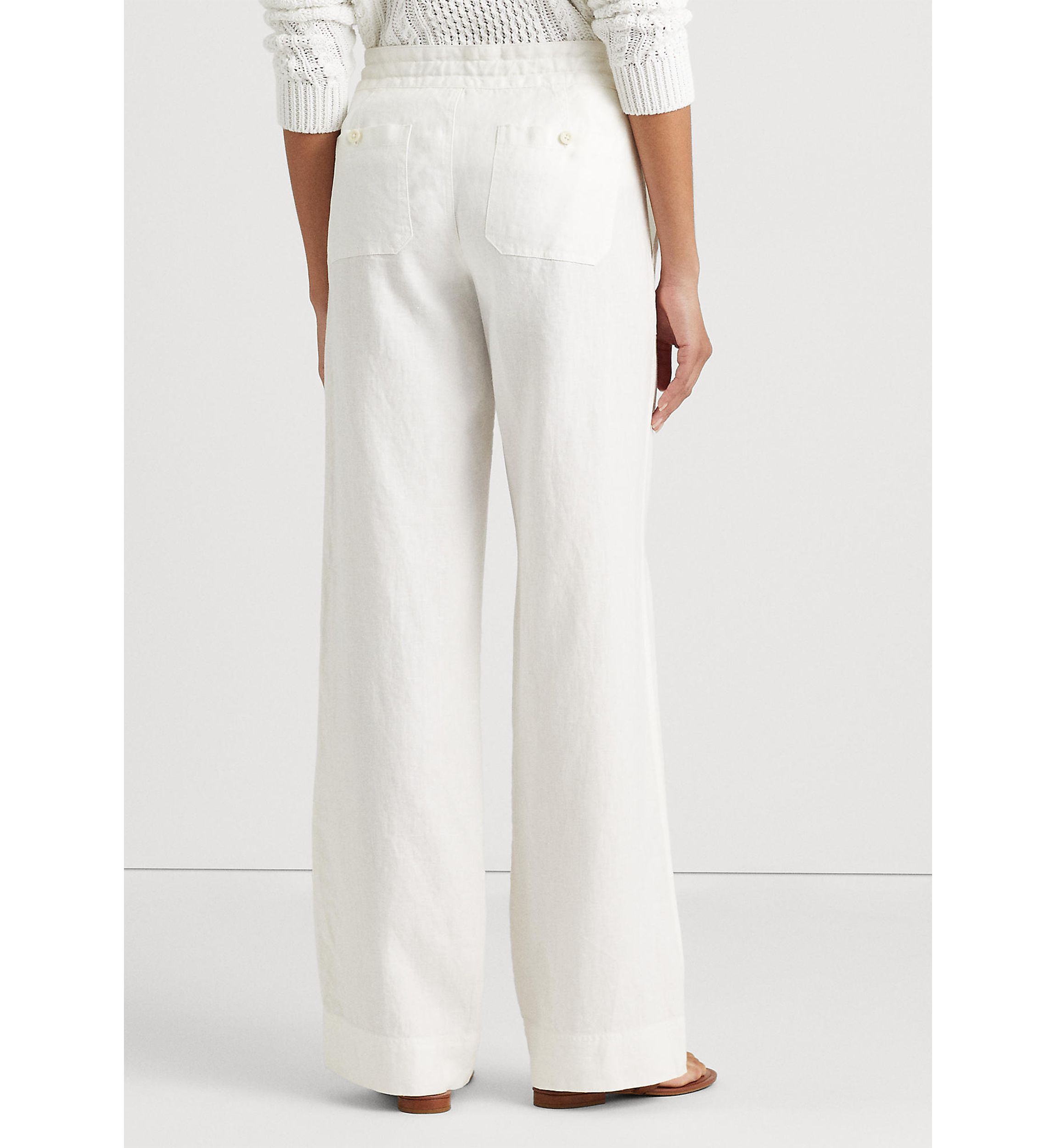 Petite Linen Wide-Leg Pants