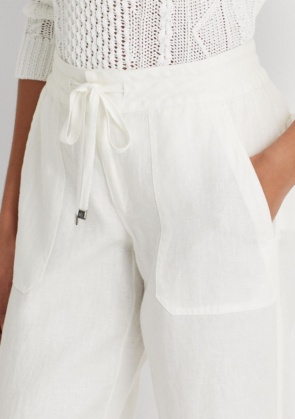 Petite Linen Wide-Leg Pants