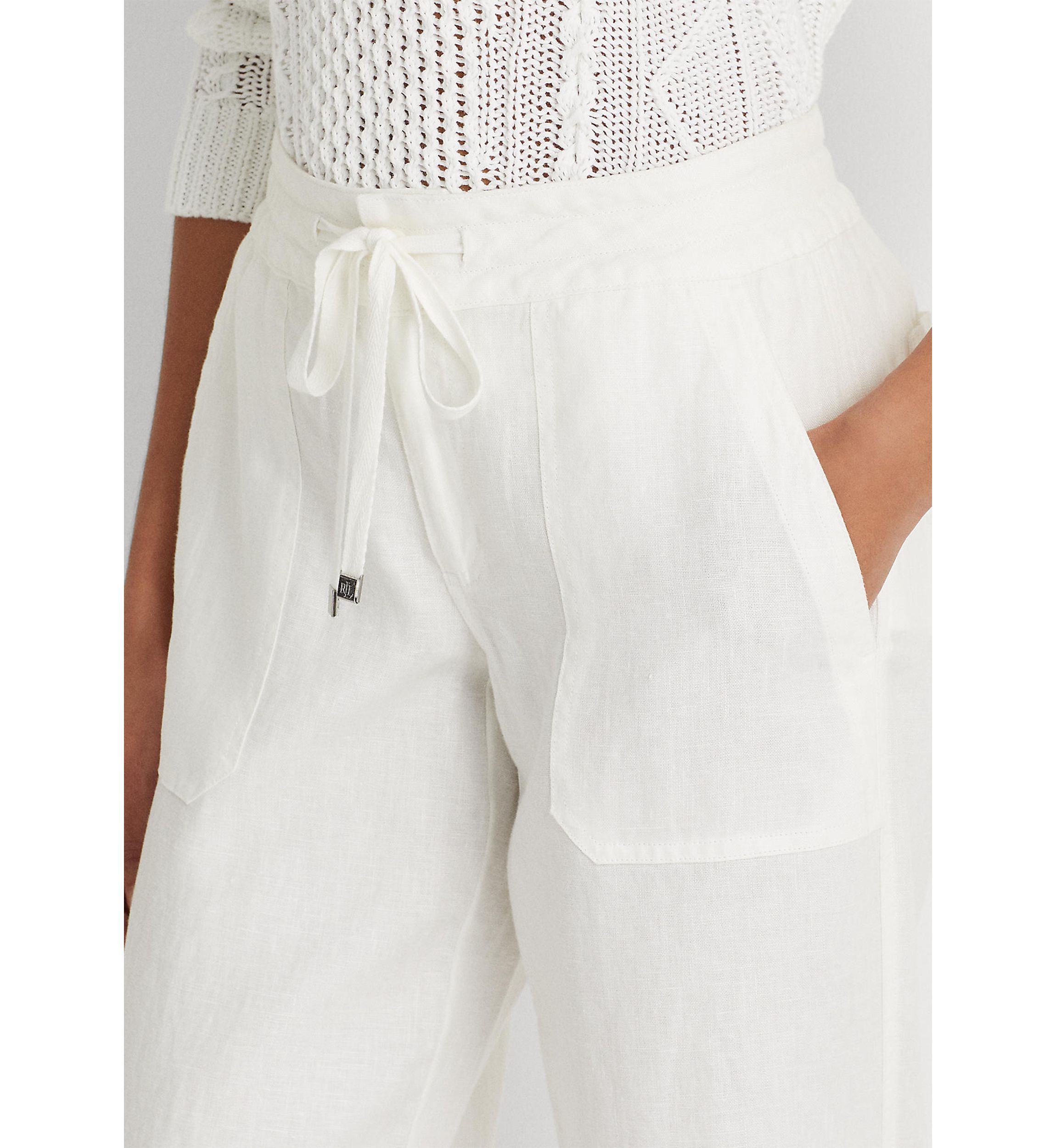 Petite Linen Wide-Leg Pants
