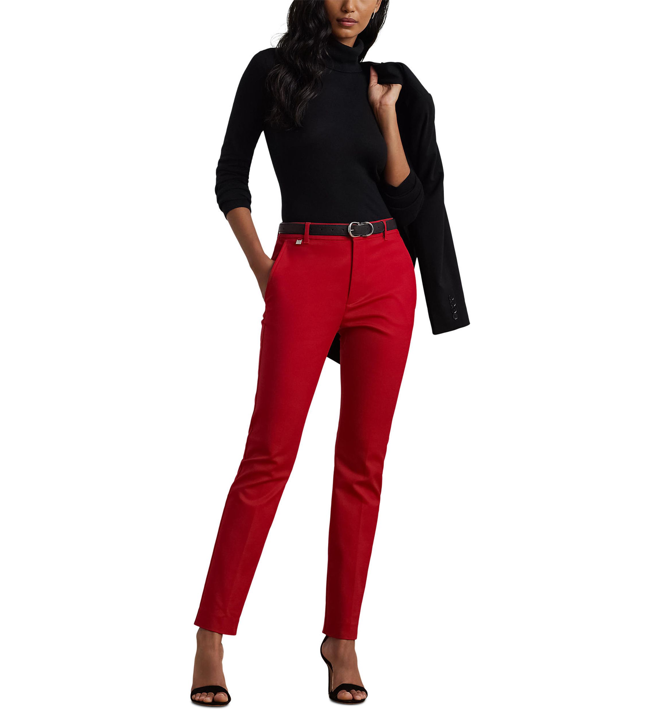 Petite Size Double-Faced Stretch Cotton Pants