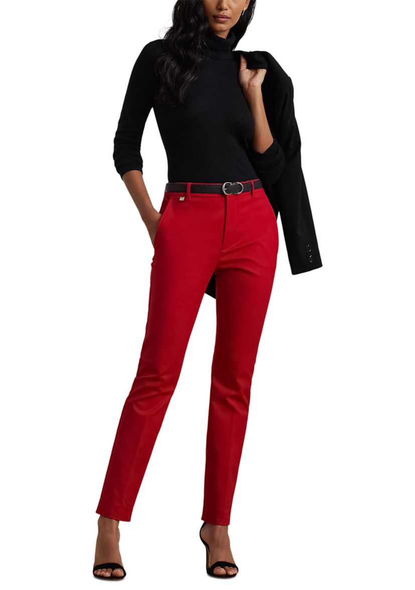 Petite Size Double-Faced Stretch Cotton Pants