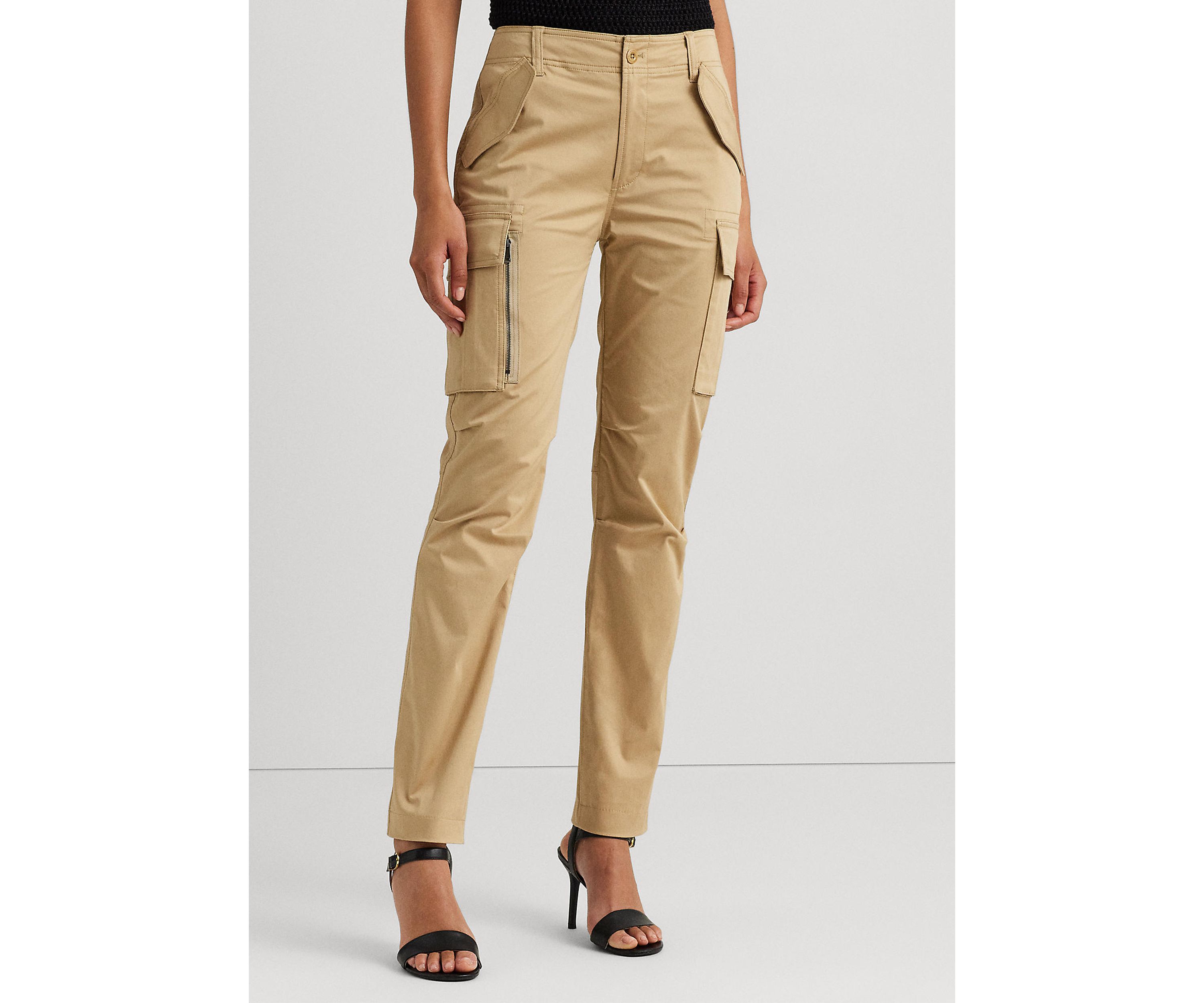 Petite Cotton Sateen Cargo Pants