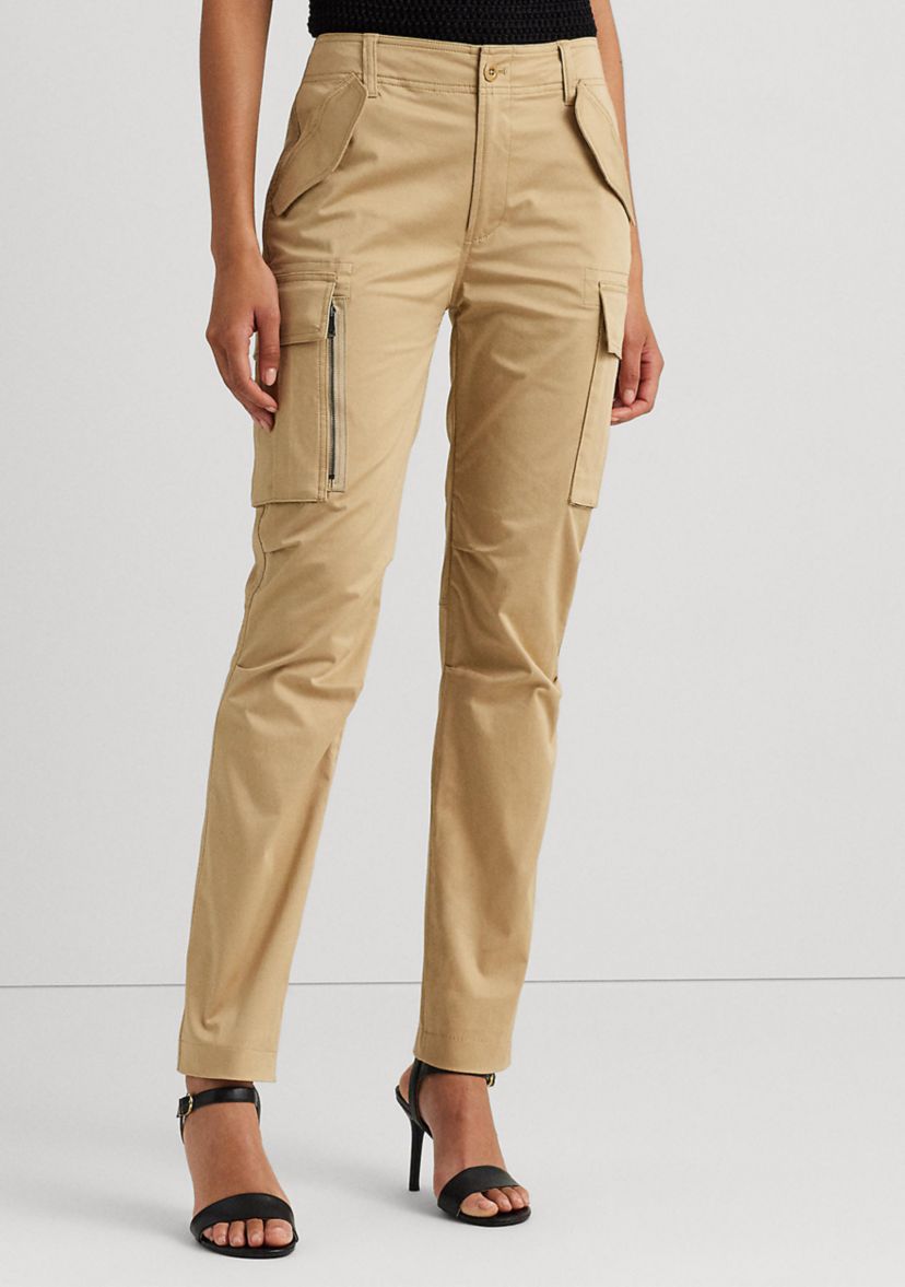 Petite Cotton Sateen Cargo Pants