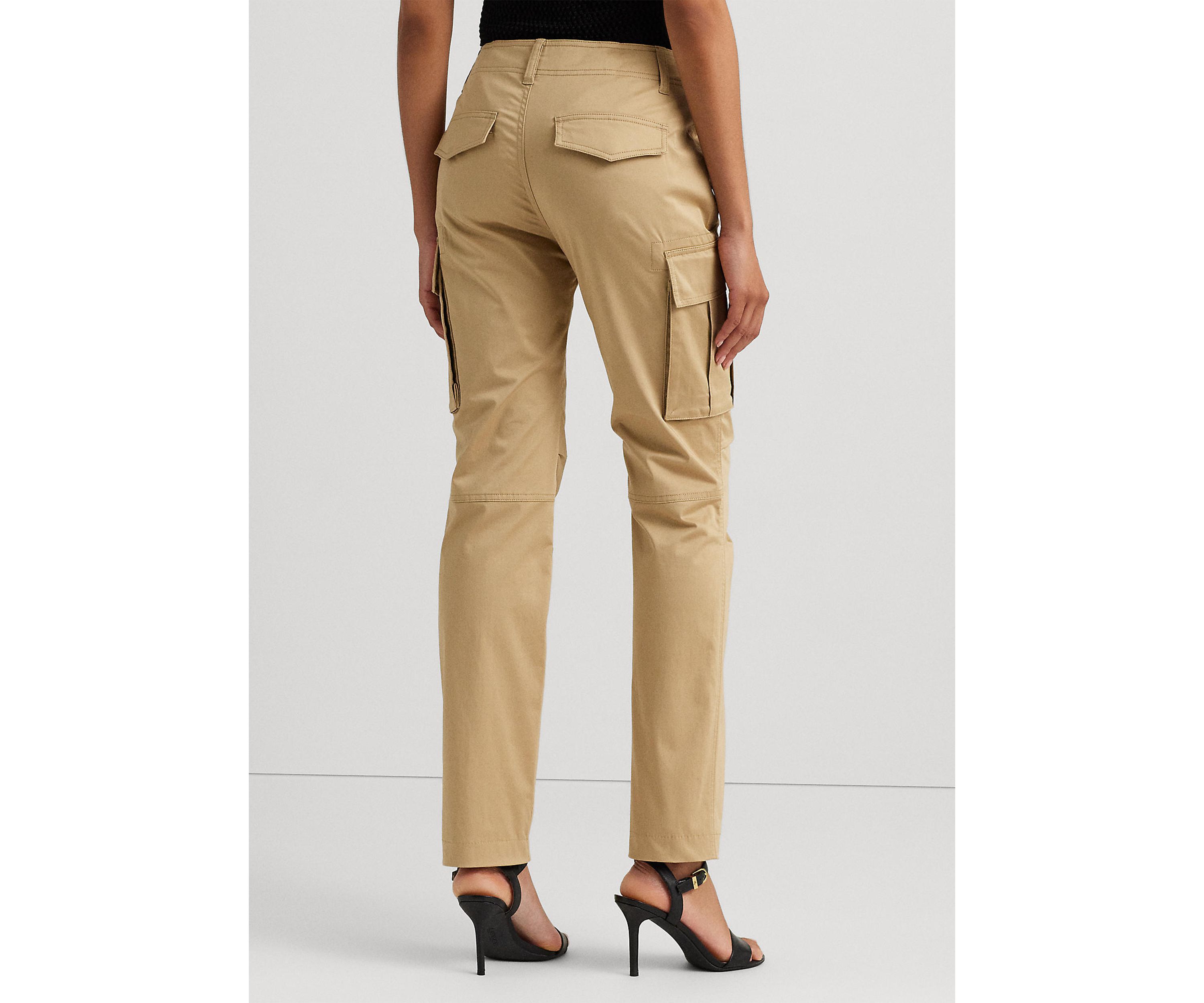 Petite Cotton Sateen Cargo Pants