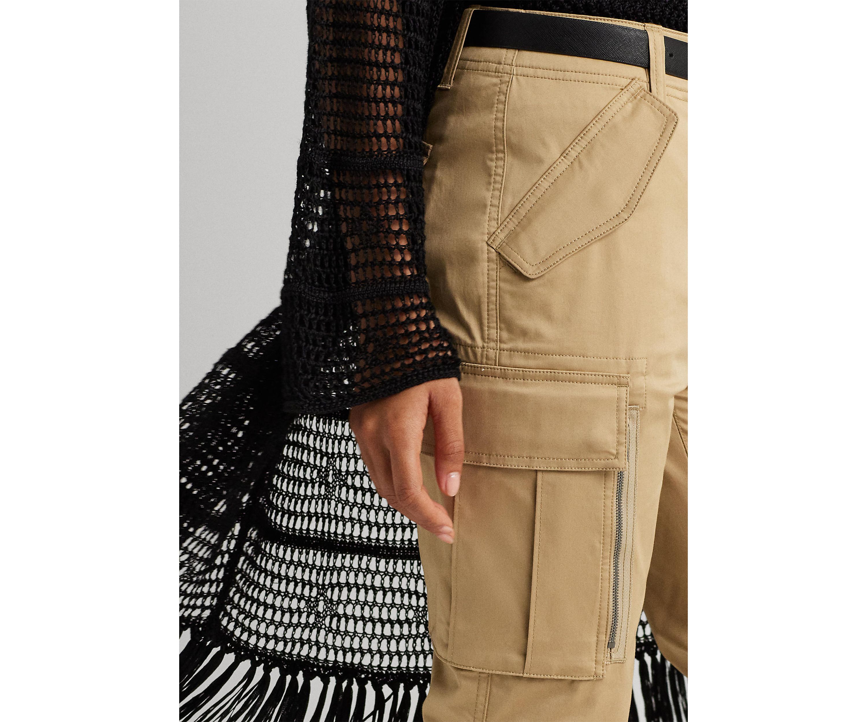 Petite Cotton Sateen Cargo Pants