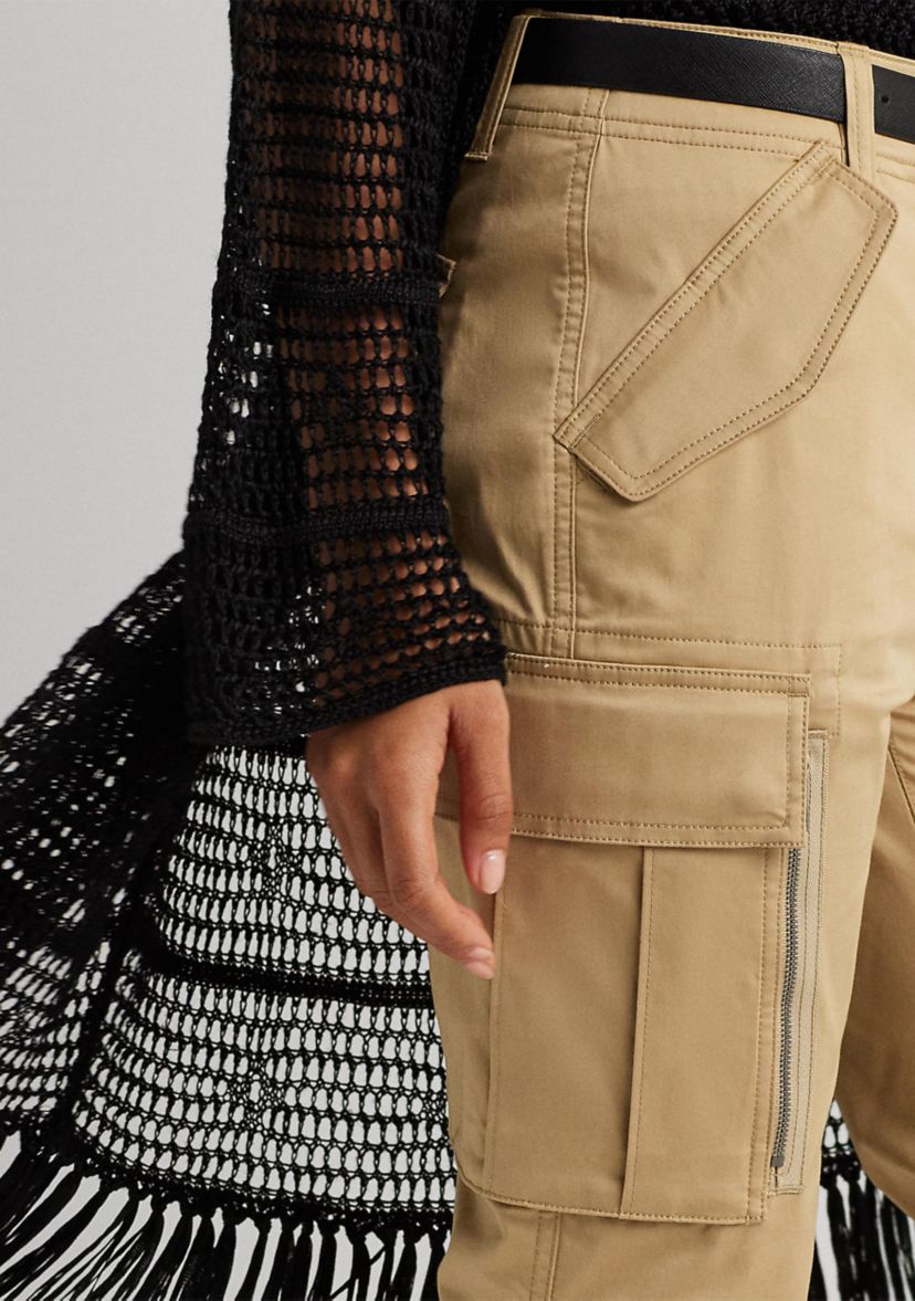 Petite Cotton Sateen Cargo Pants