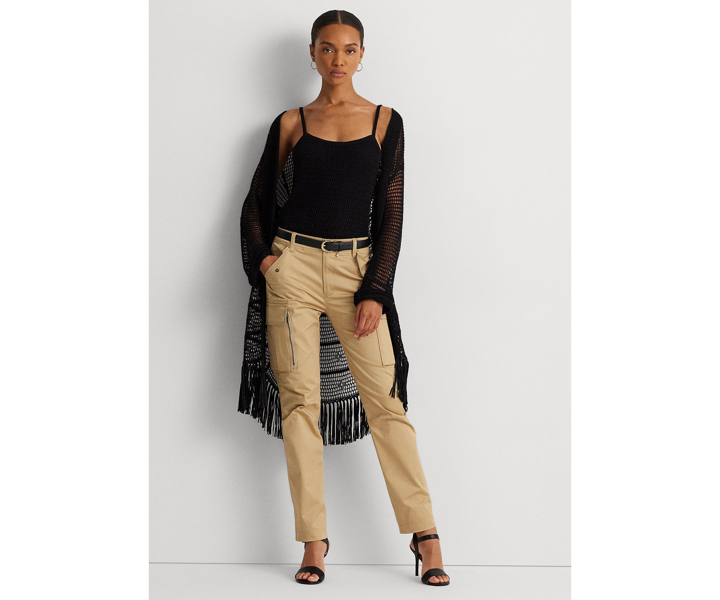 Petite Cotton Sateen Cargo Pants