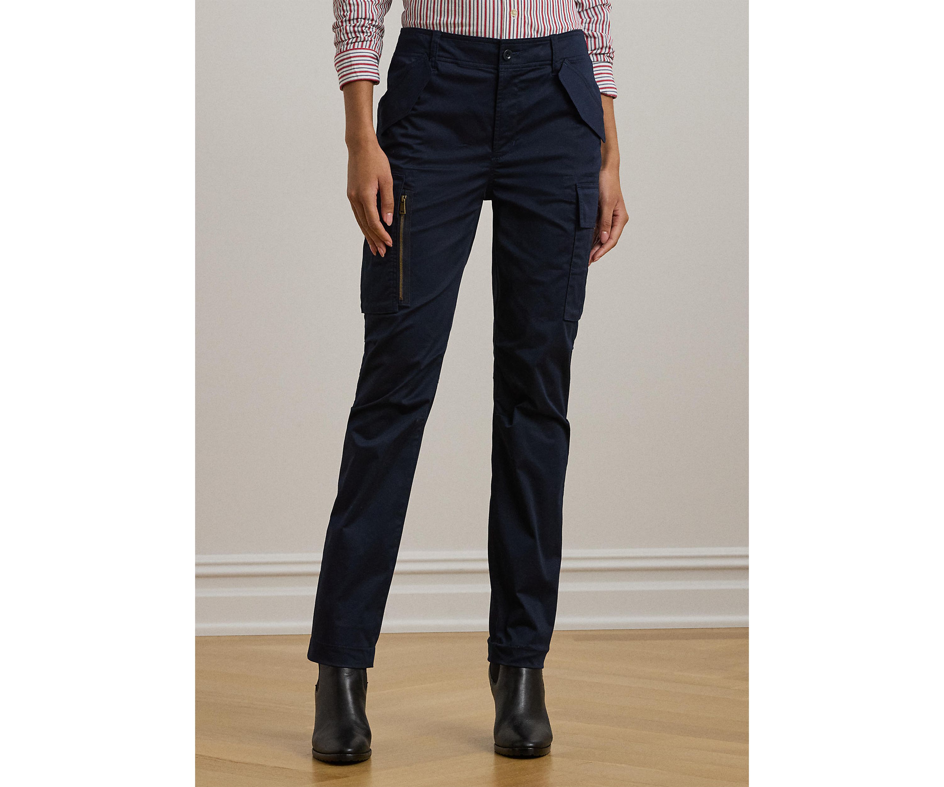 Petite Cotton Sateen Cargo Pants