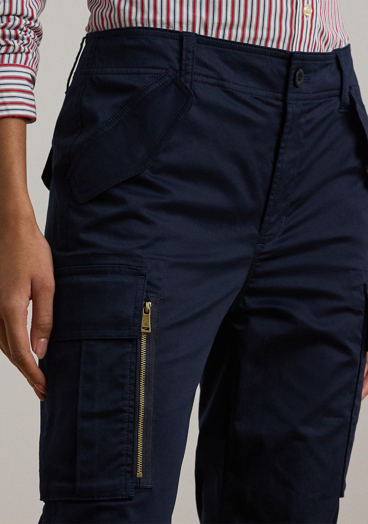 Petite Cotton Sateen Cargo Pants