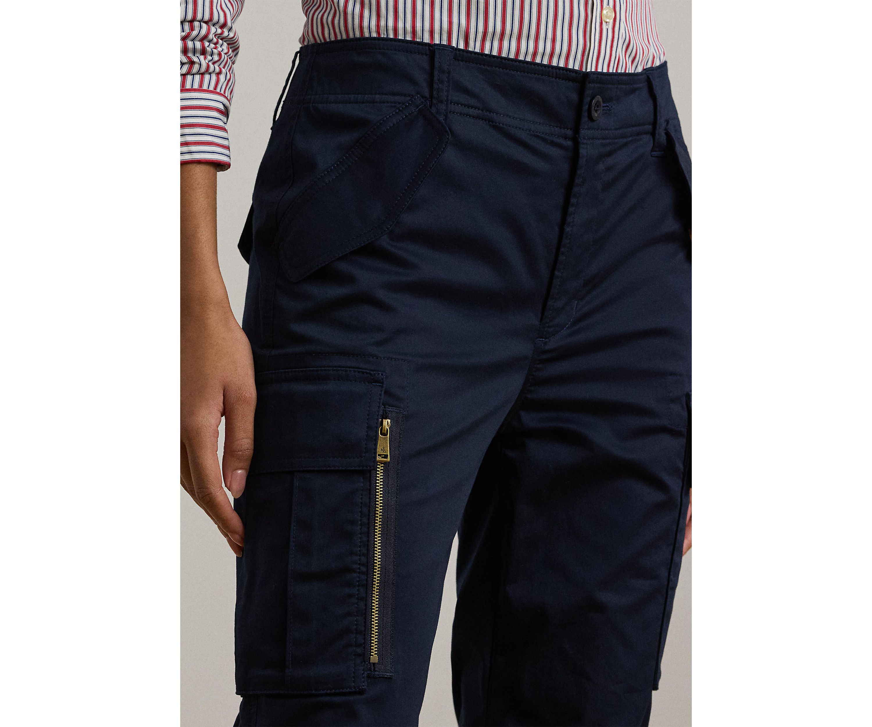 Petite Cotton Sateen Cargo Pants