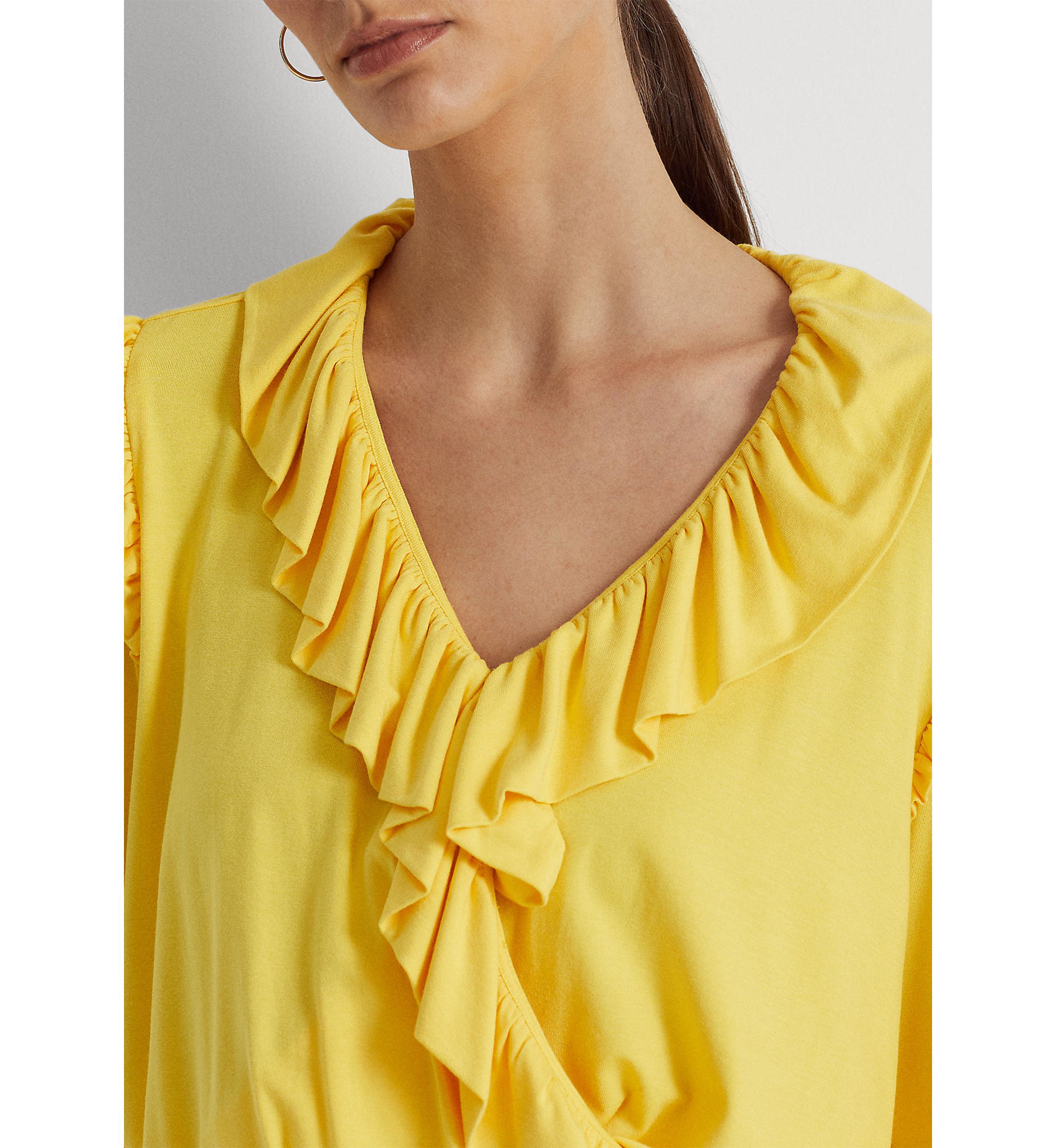 Petite Jersey Belted Peplum Top
