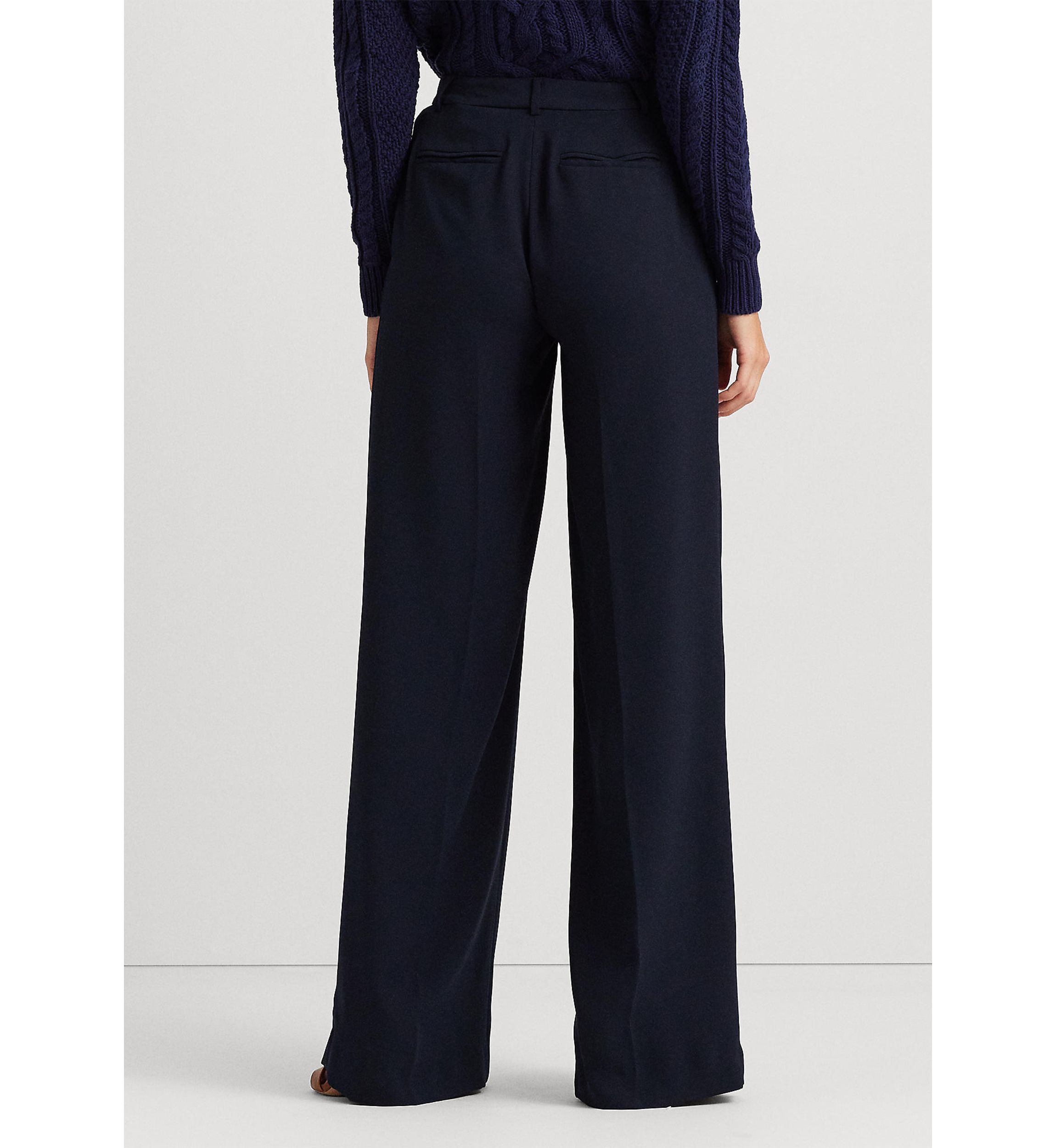 Petite Double-Faced Georgette Wide-Leg Pants 