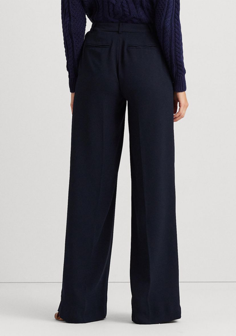 Petite Double-Faced Georgette Wide-Leg Pants 