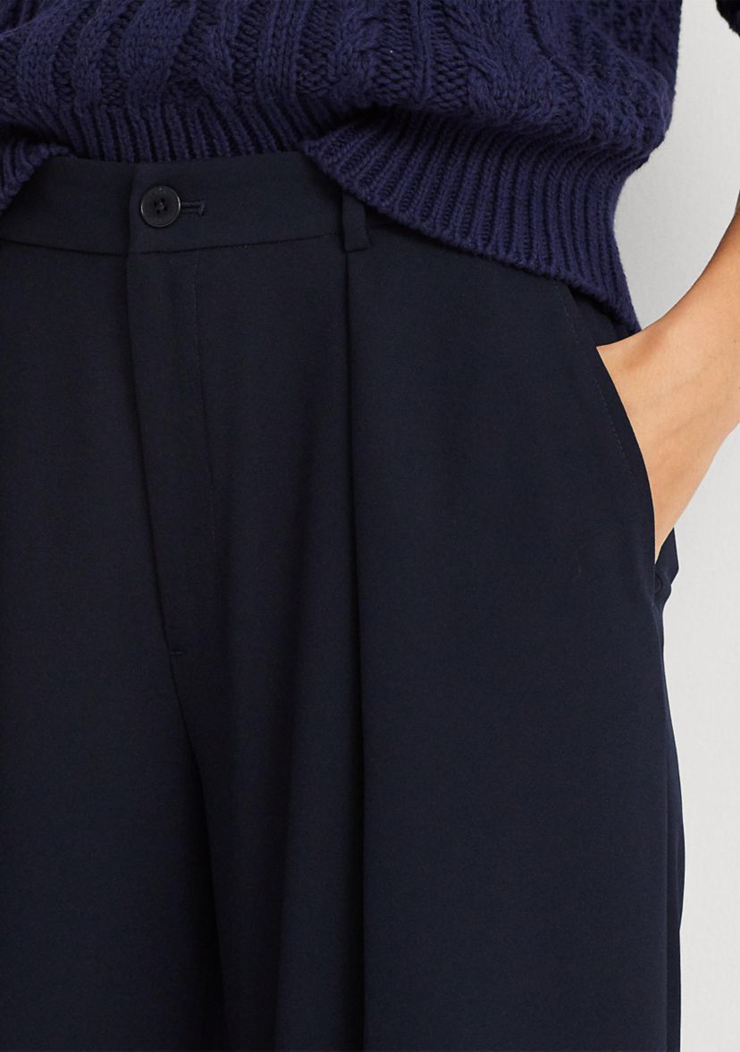 Petite Double-Faced Georgette Wide-Leg Pants 