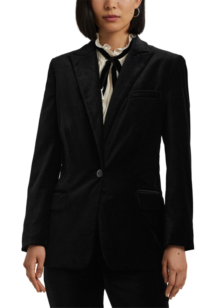 Petite Size Stretch Velvet Blazer