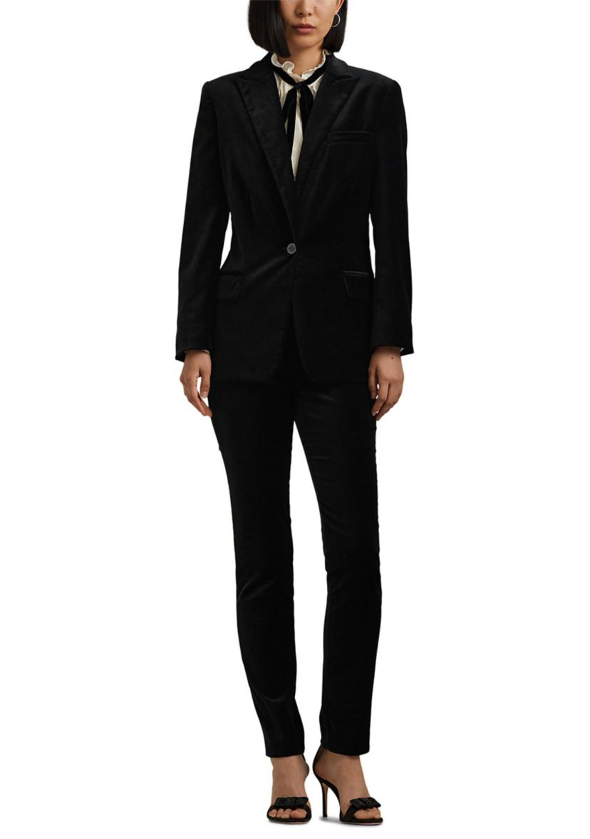 Petite Size Stretch Velvet Blazer