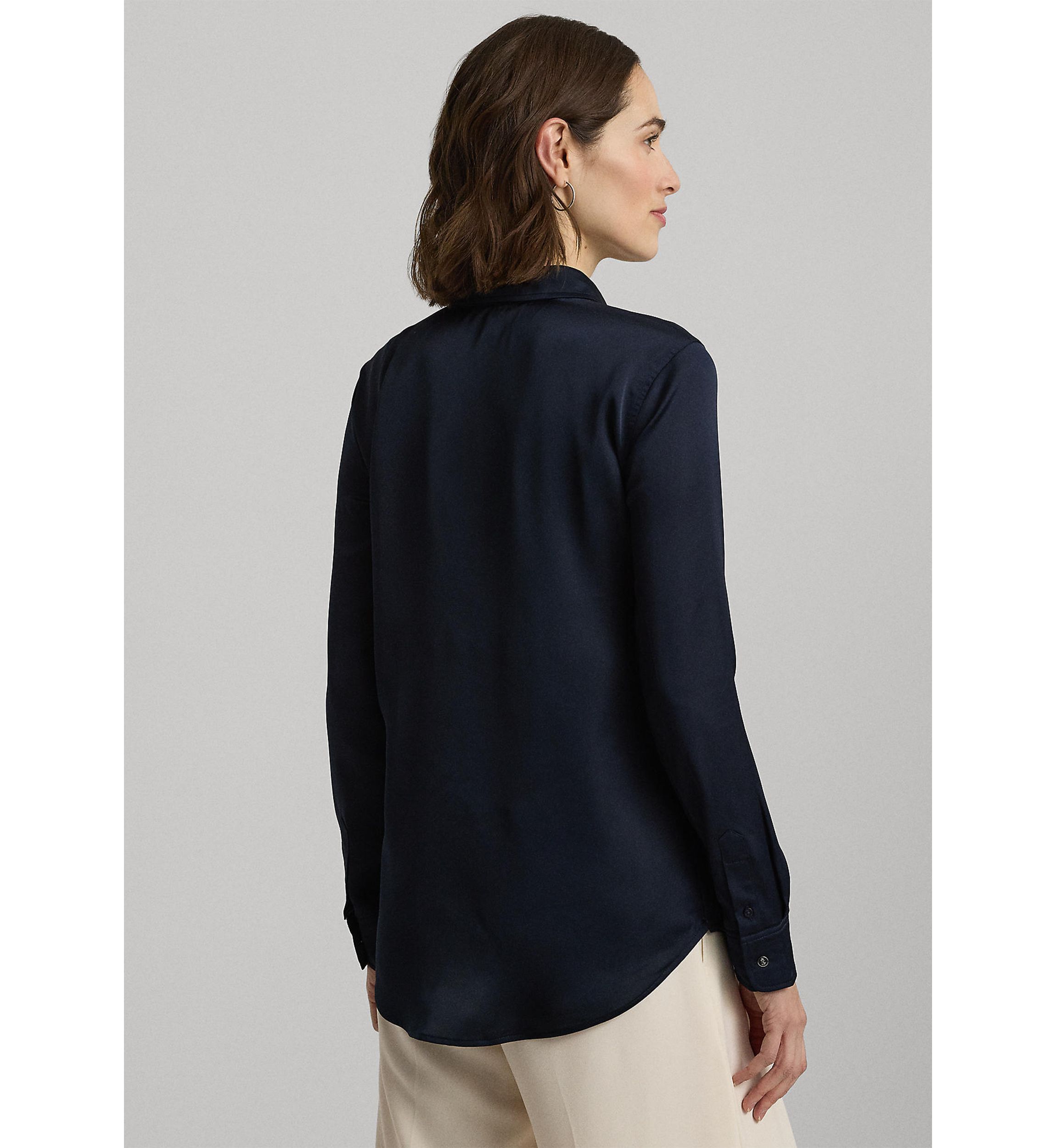 Petite Classic Fit Satin Charmeuse Shirt