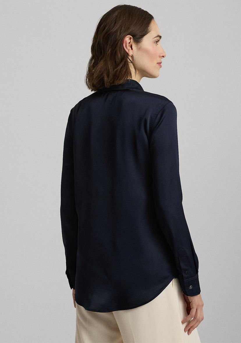 Petite Classic Fit Satin Charmeuse Shirt