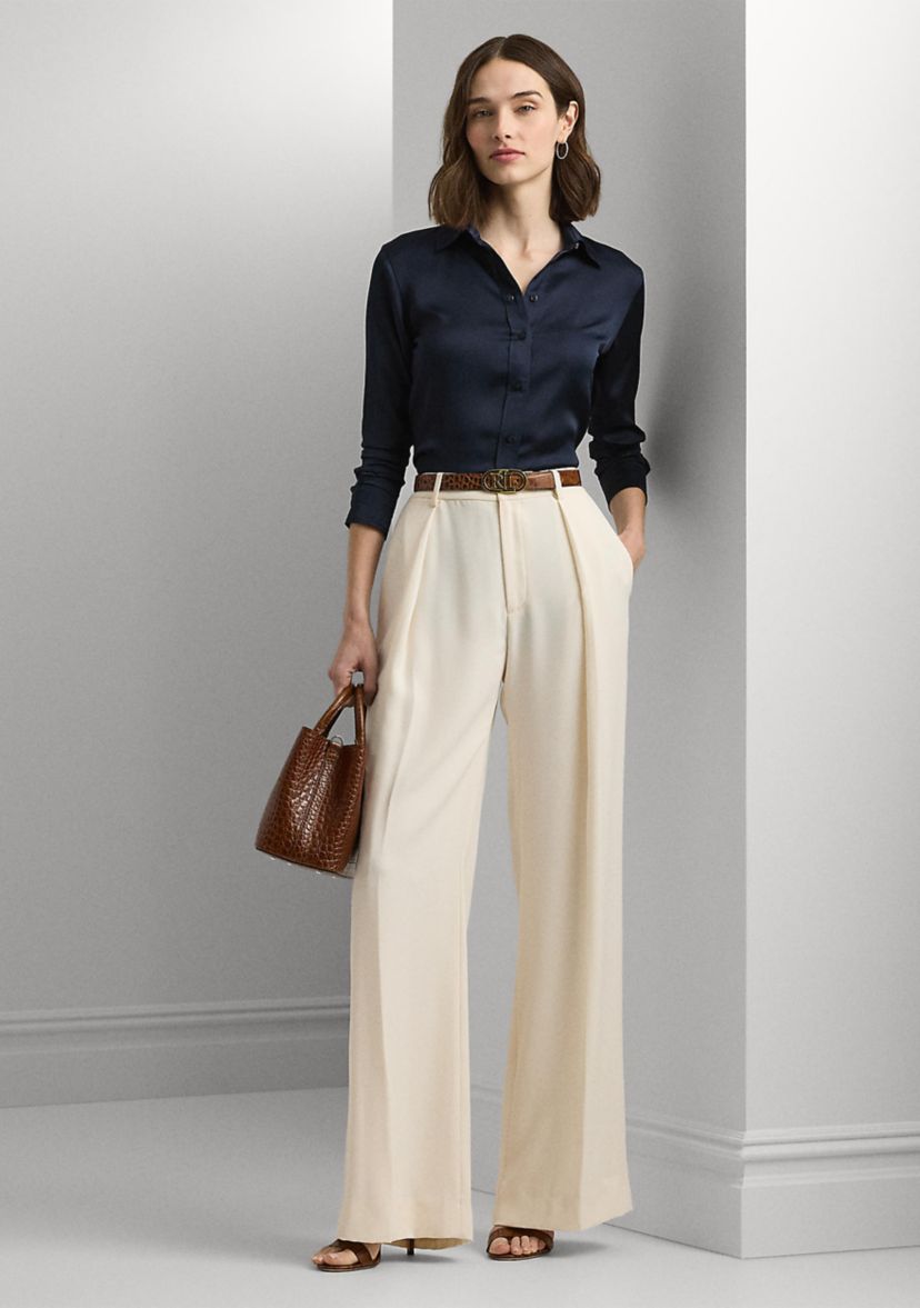 Petite Classic Fit Satin Charmeuse Shirt