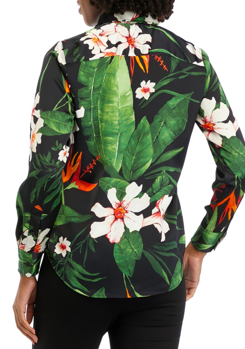 Petite Nilaycee Printed Lace Up Top