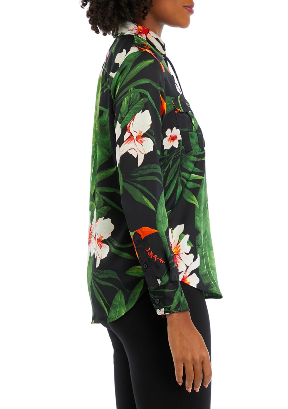 Petite Nilaycee Printed Lace Up Top