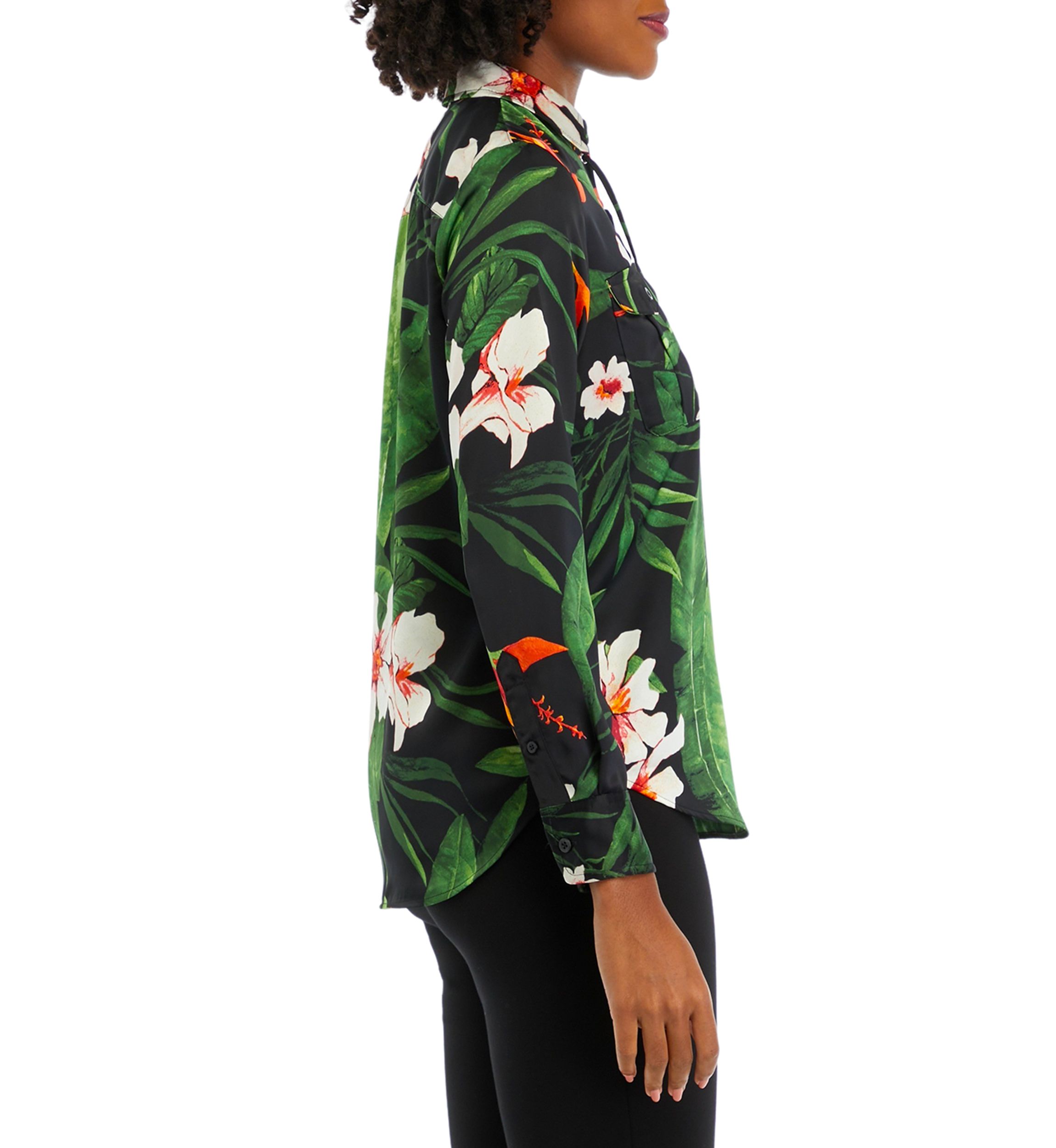 Petite Nilaycee Printed Lace Up Top