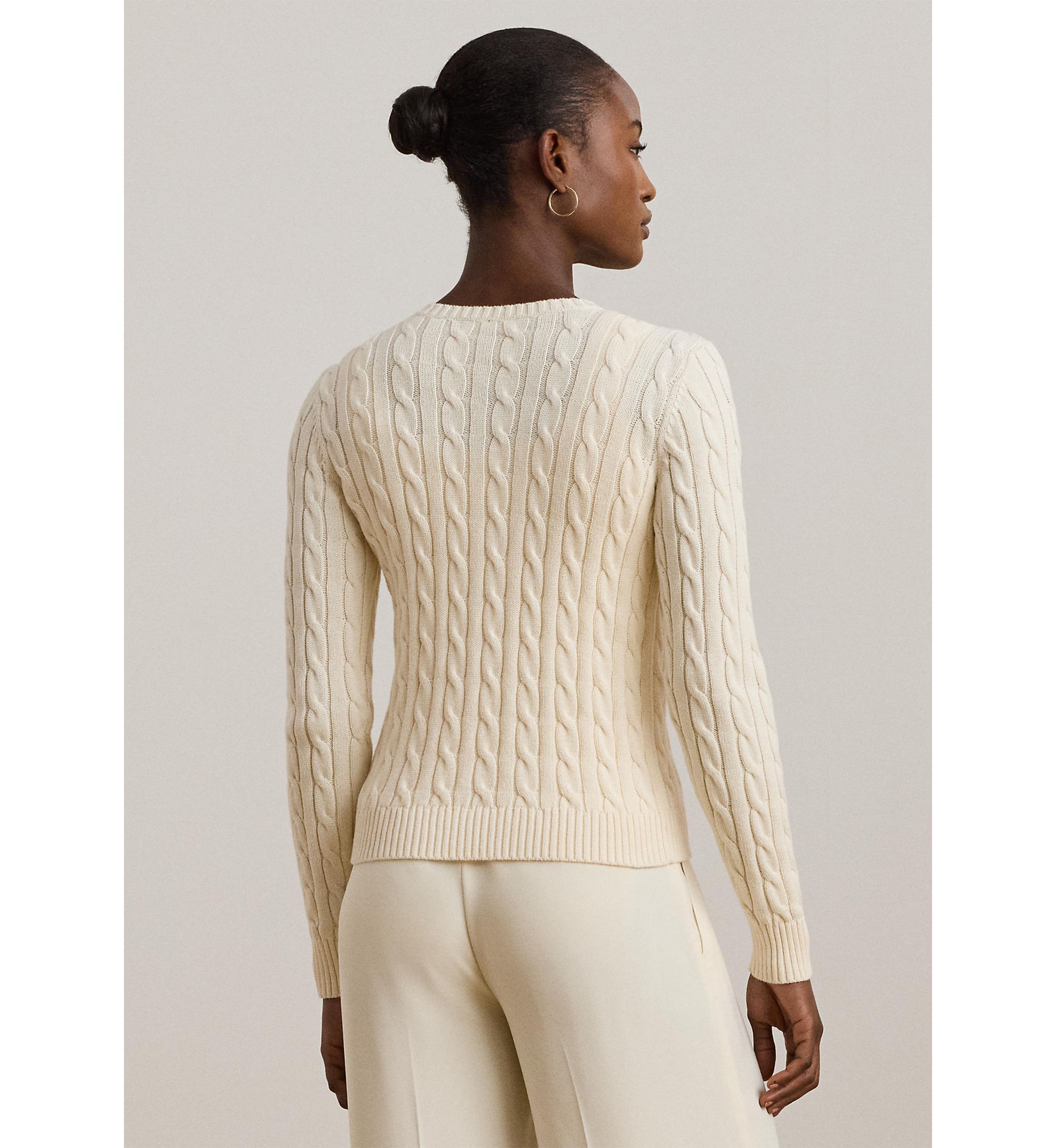 Petite Cable Knit Cotton Cardigan