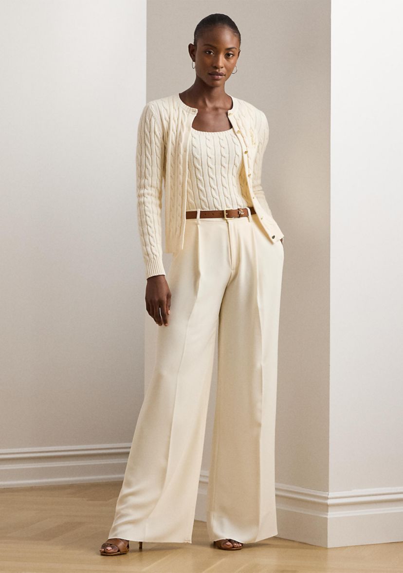 Petite Cable Knit Cotton Cardigan
